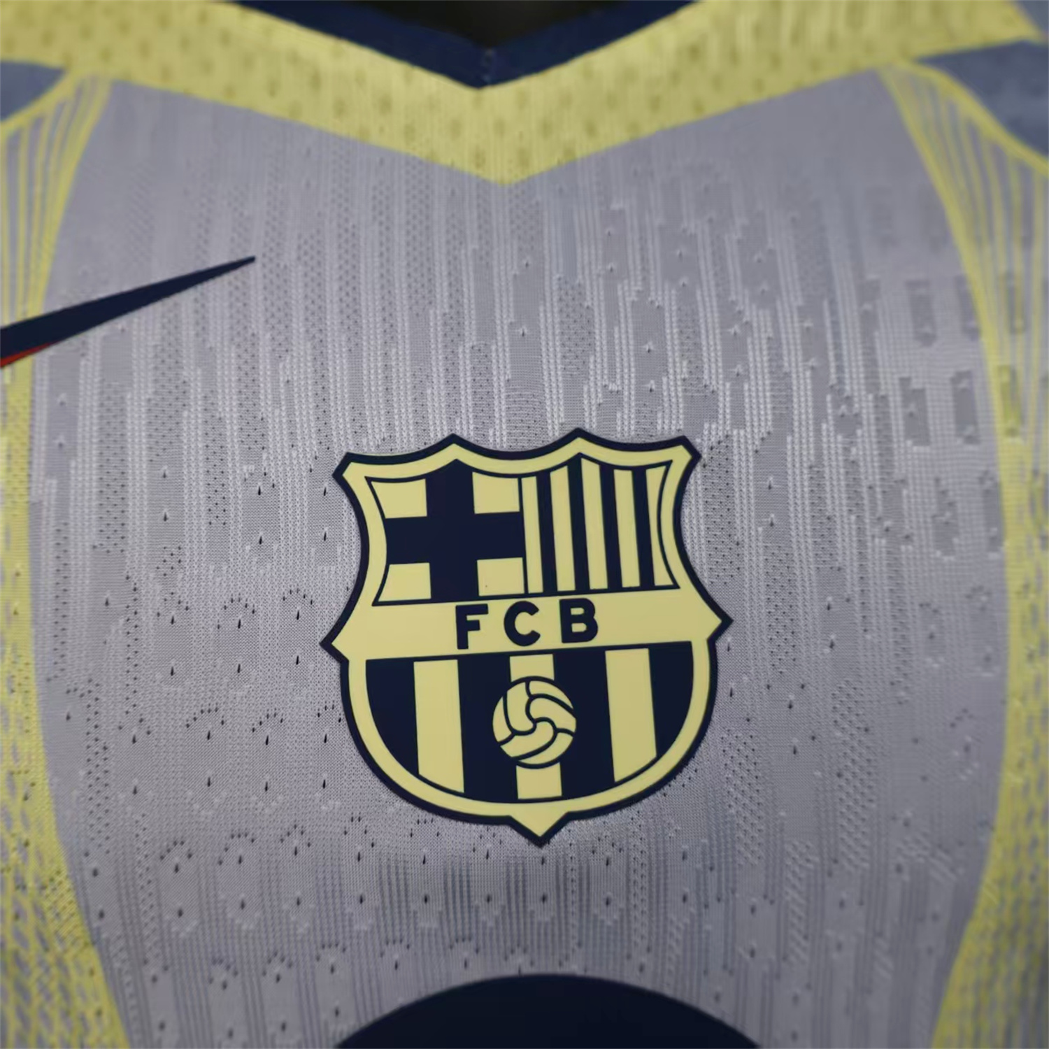 AlphaJersey-Barcelona 25-26 T90 Blue and White Gradient and Yellow Lines Special Jersey - Player Version