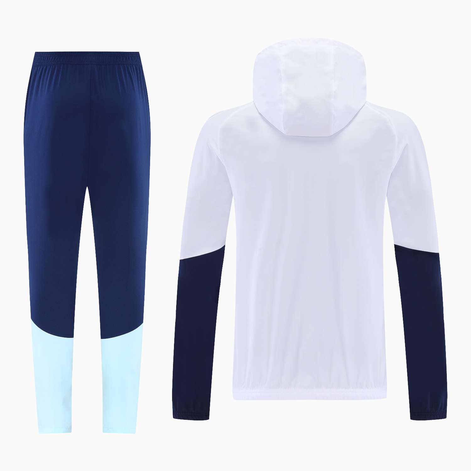 AlphaJersey-Argentina 2026 Hooded Windbreaker Training Set - White Top & Dark Blue Pants