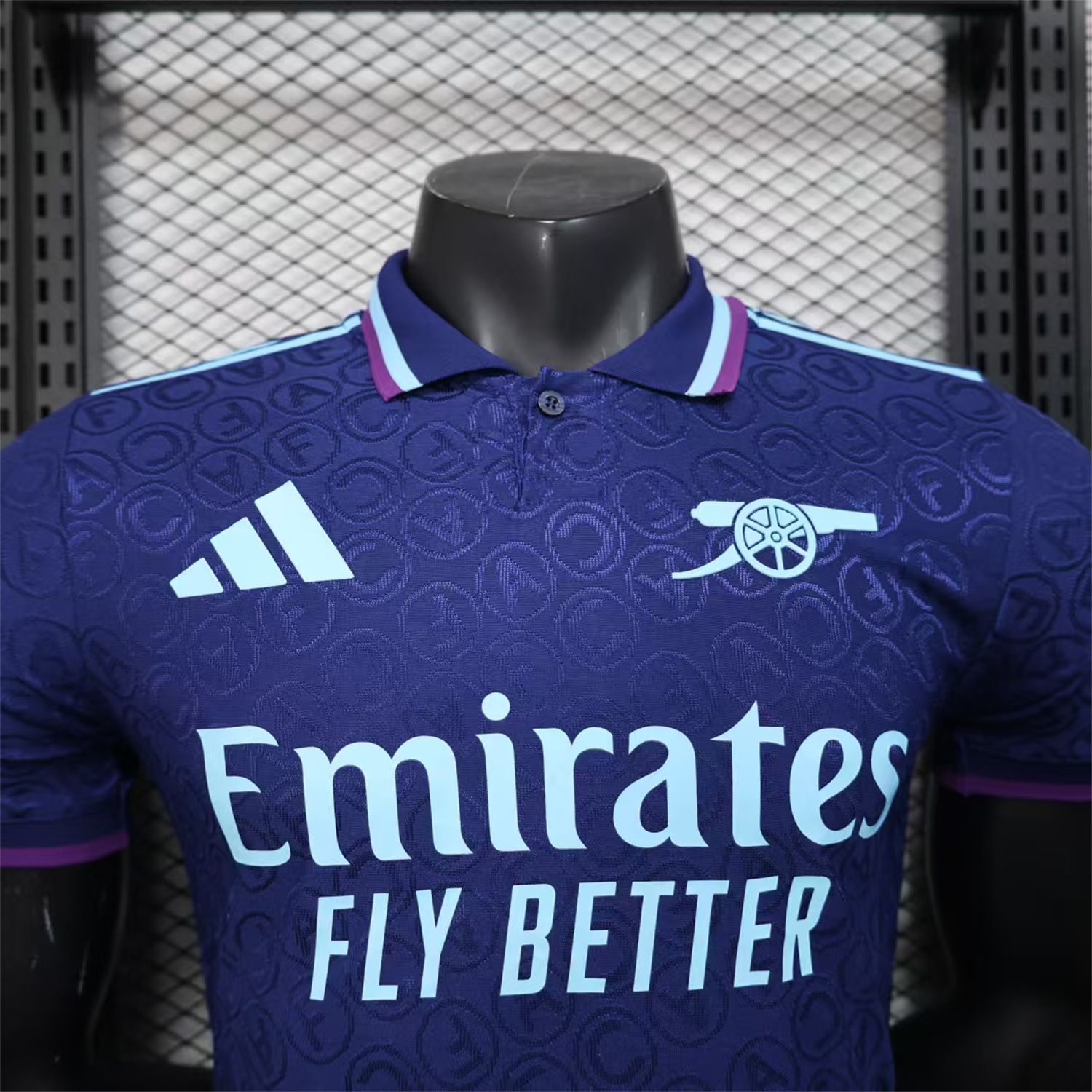 AlphaJersey-Arsenal 25-26 Deep Blue POLO Letter Pattern Special Jersey - Player Version