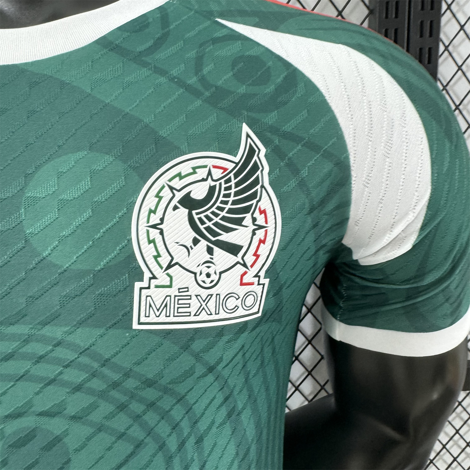 AlphaJersey-Mexico 25-26 Green Human Face Shaped Pattern Special Jersey - Player Version