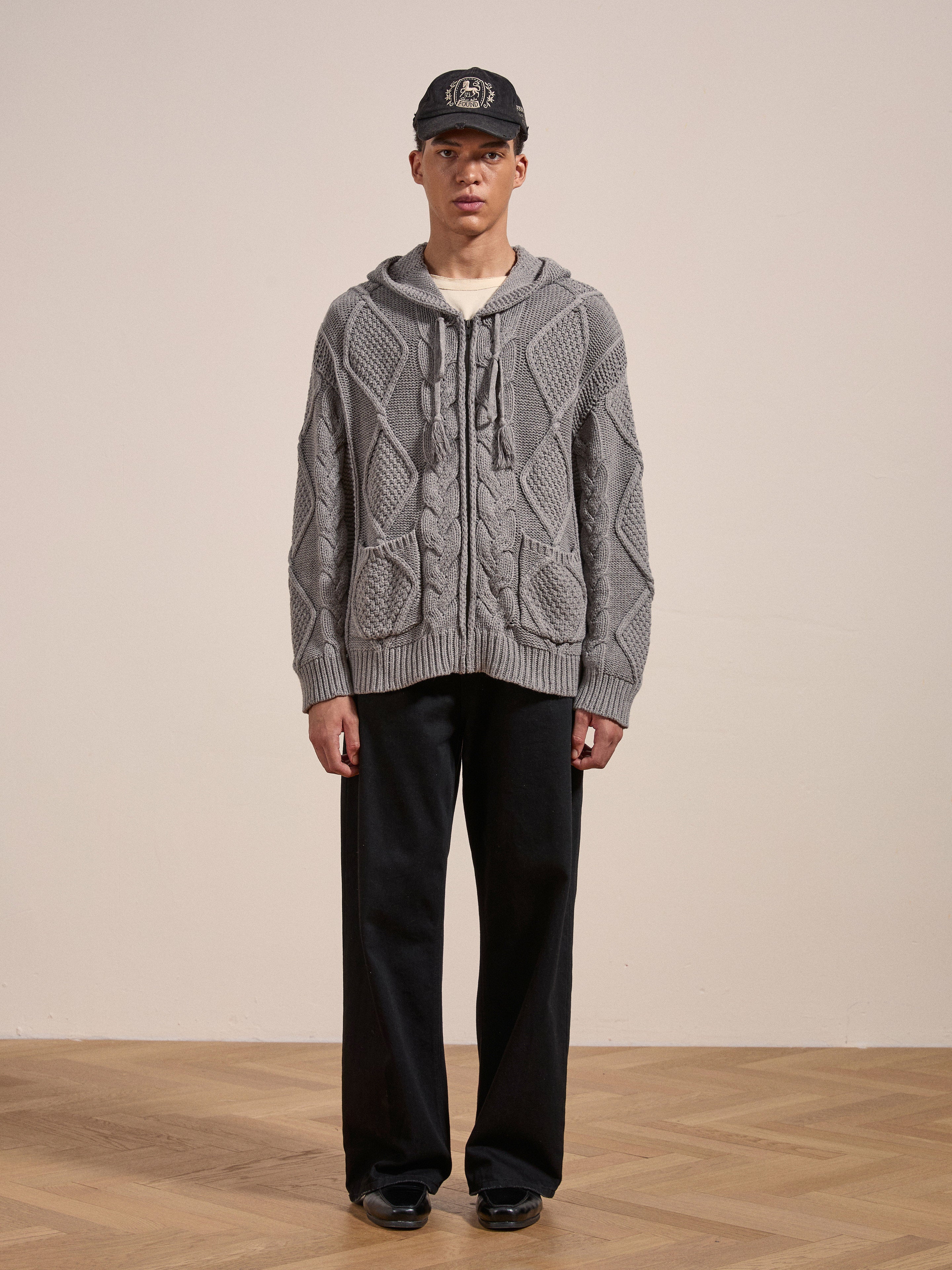 Zip Up Cable Knit Hoodie | Modern Menswear by yycbvcnbmmnbm