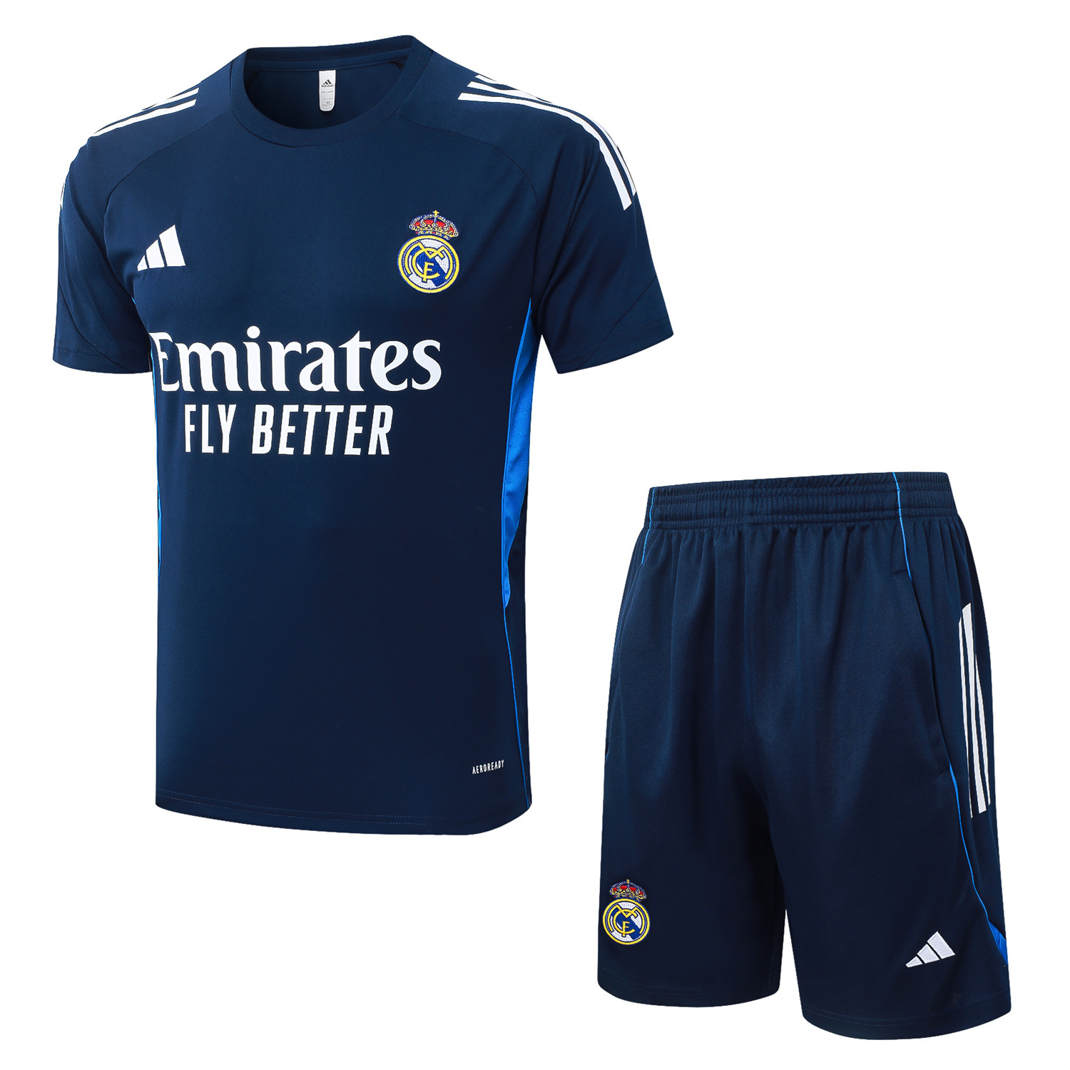 AlphaJersey-Real Madrid 25-26 Short-Sleeve Training Set - Royal Blue Vest & Shorts