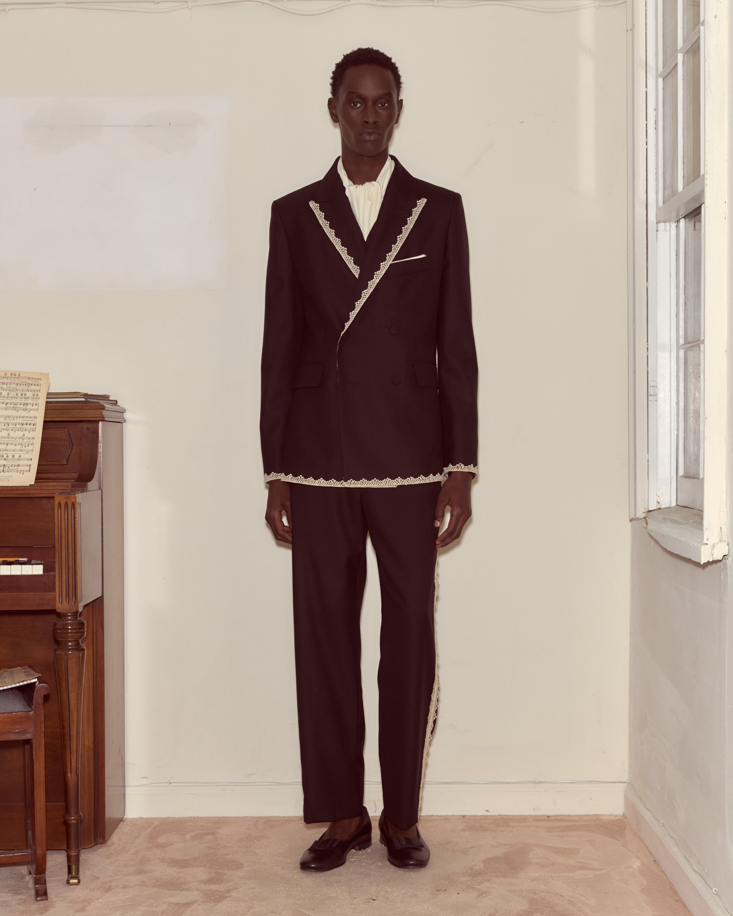 Lacework Double-Breasted Tuxedo Jacket | Modern Menswear by yycbvcnbmmnbm