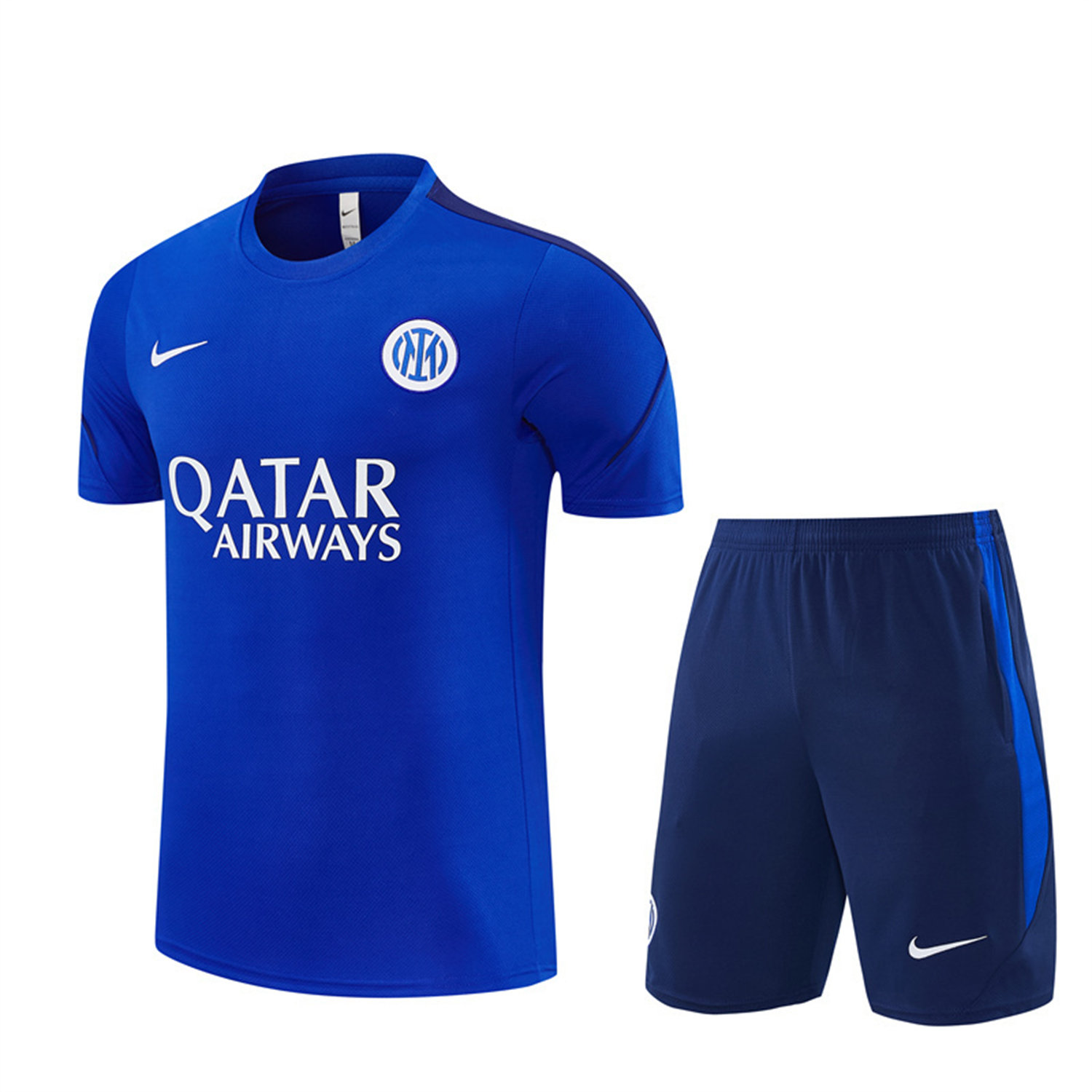 AlphaJersey-Inter Milan 26-27 Short-Sleeve Training Set - Ocean Blue Top & Deep Blue Shorts
