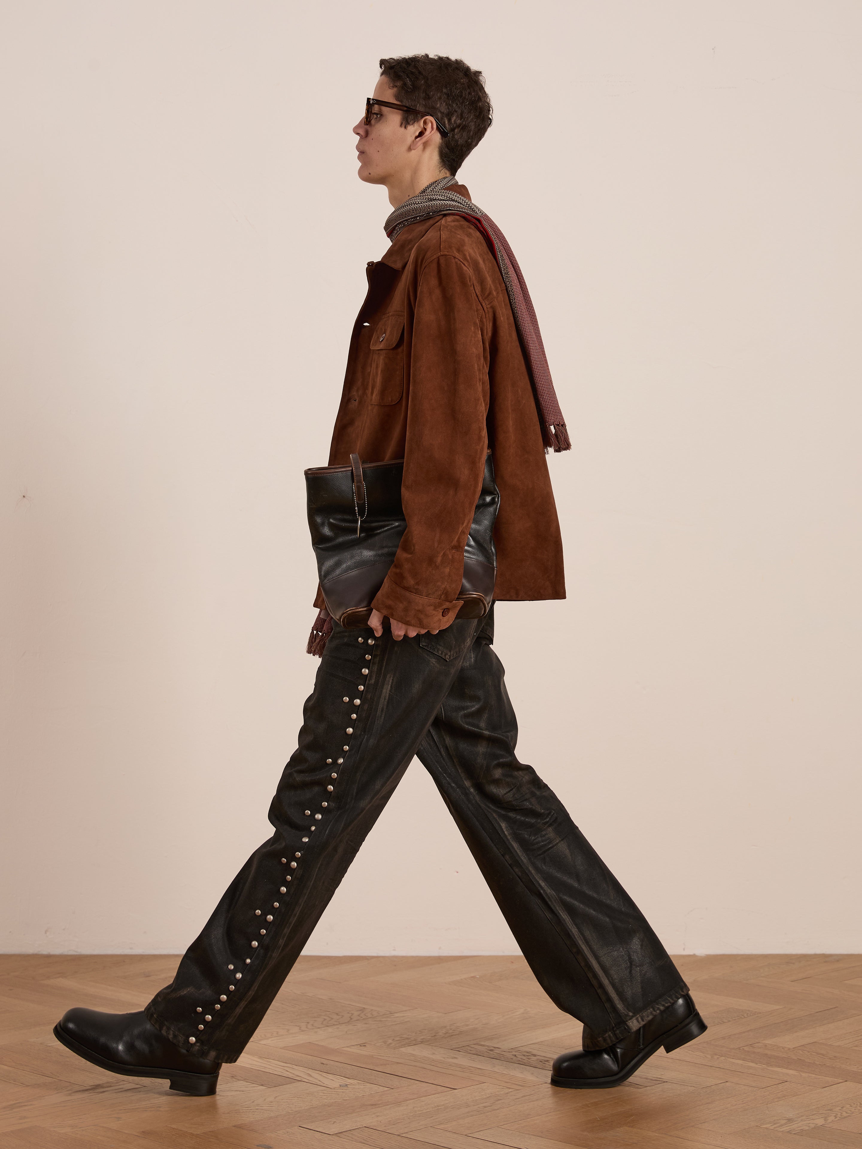Suede Leather Camp Shirt | Modern Menswear by yycbvcnbmmnbm