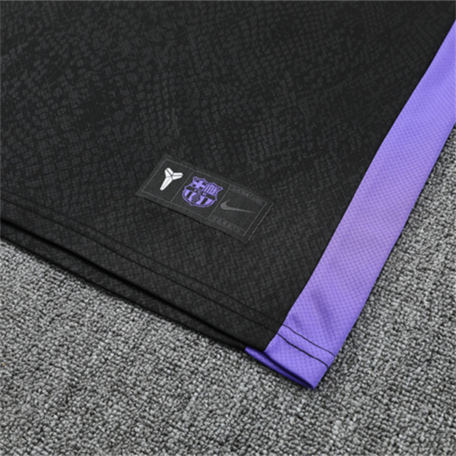 AlphaJersey-Barcelona 25-26 X KB Short-Sleeve Training Set - Black Blue Top & Black Shorts