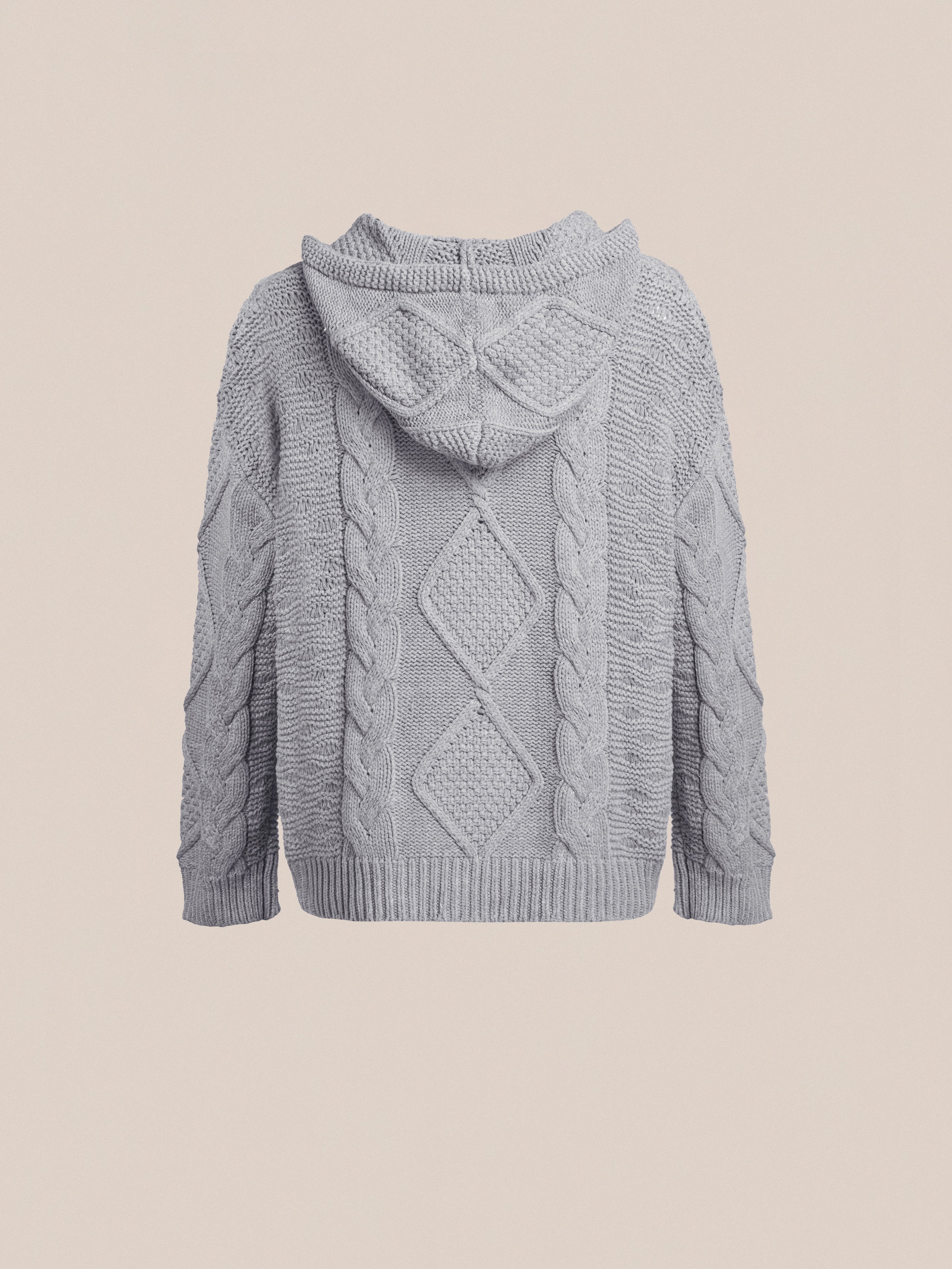 Zip Up Cable Knit Hoodie | Modern Menswear by yycbvcnbmmnbm