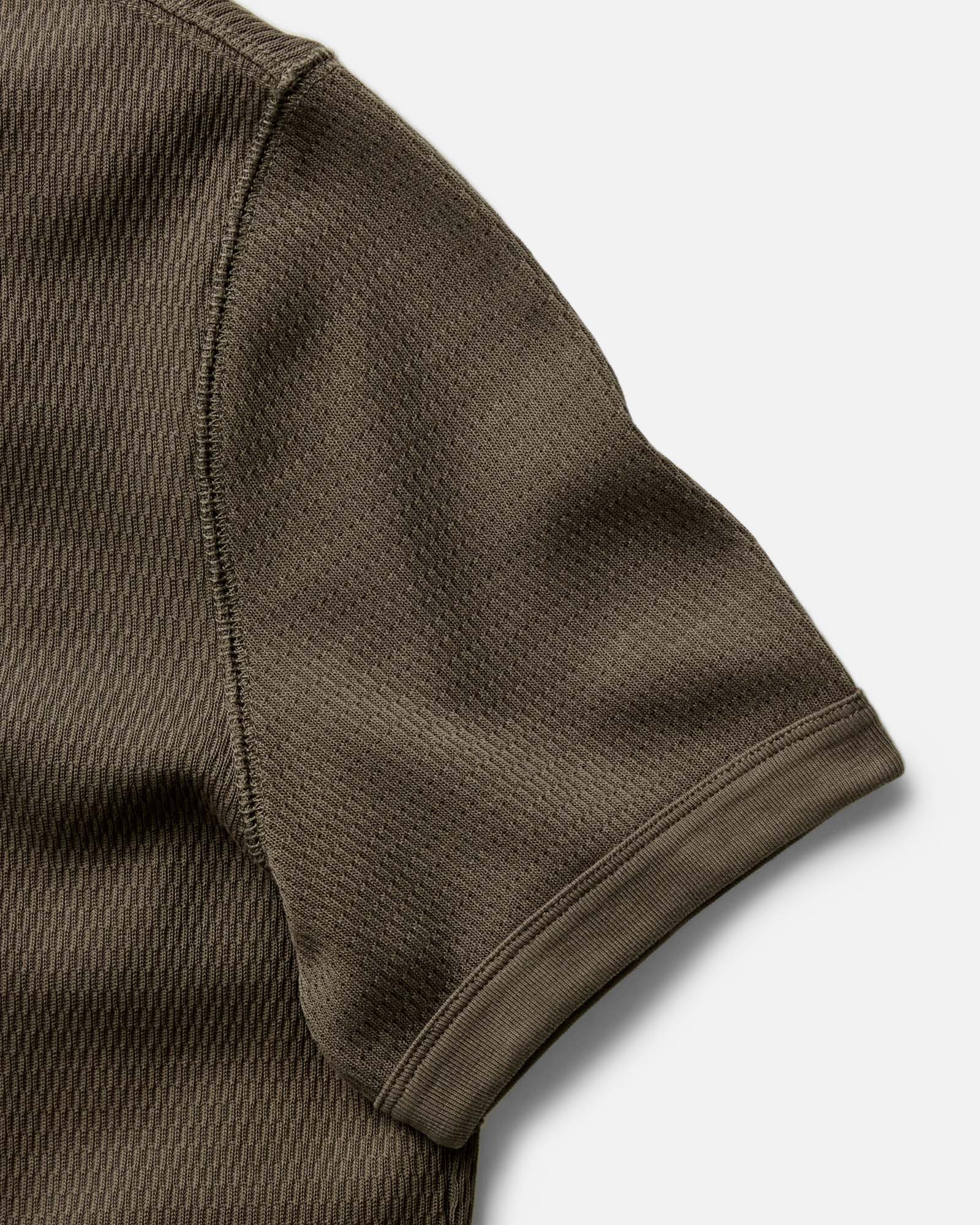 The Organic Cotton Short Sleeve Crew in Fatigue Olive Waffle | Modern Menswear by yycbvcnbmmnbm