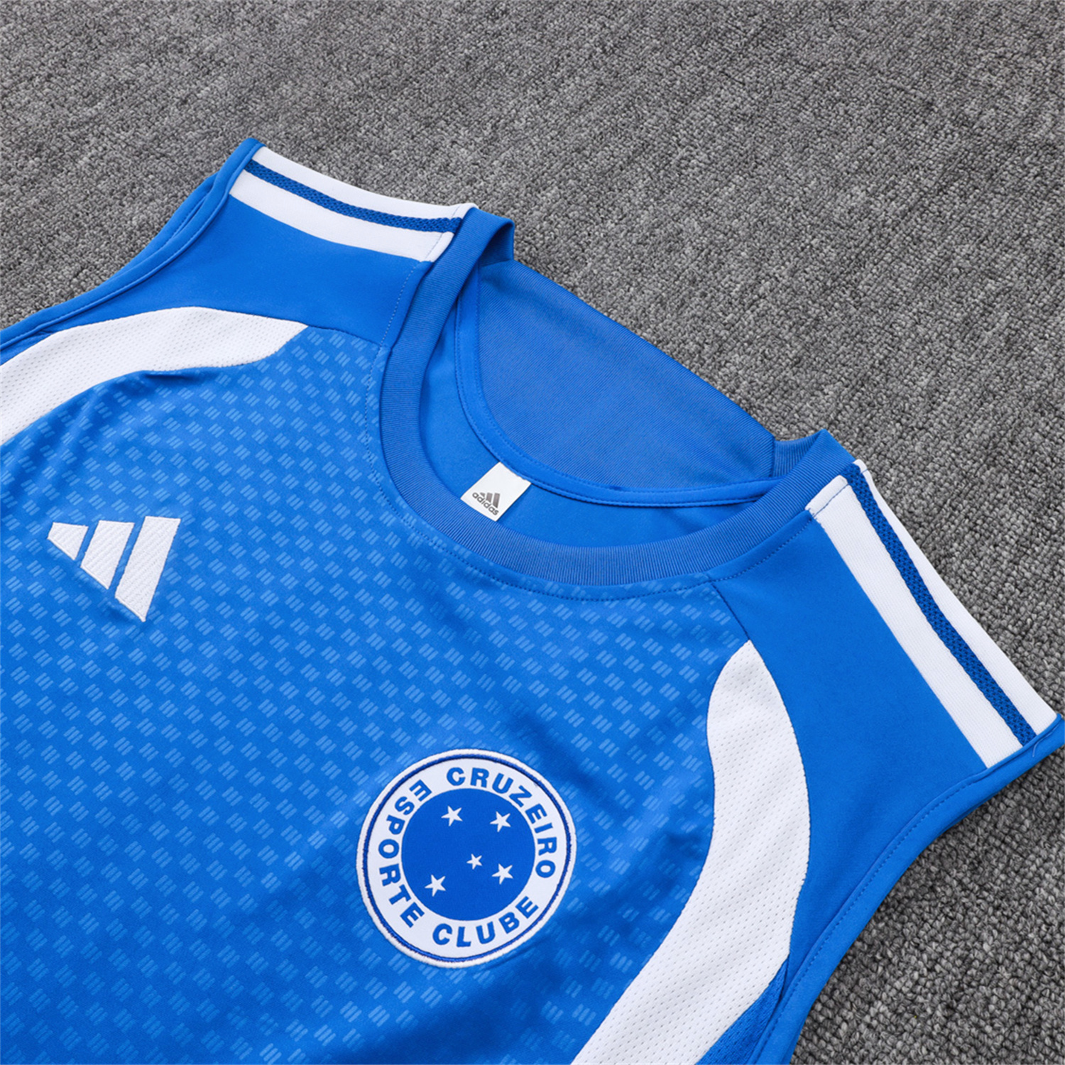 AlphaJersey-Cruzeiro 25-26 Vest Training Set - Ocean Blue Vest and Dark Blue Shorts