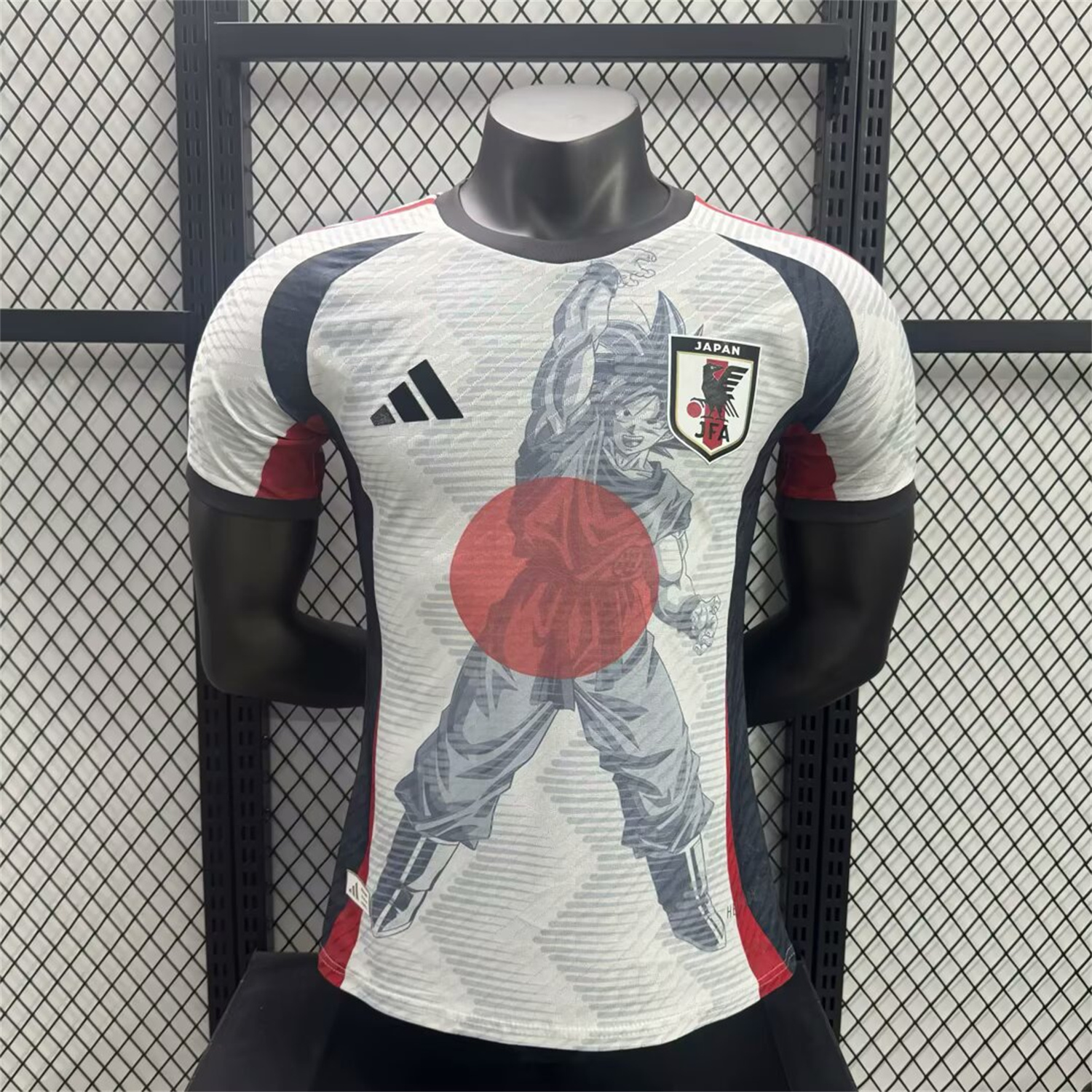 AlphaJersey-Japan 25-26 Dragon Ball Goku Sketch White & Red Special Jersey - Player Version