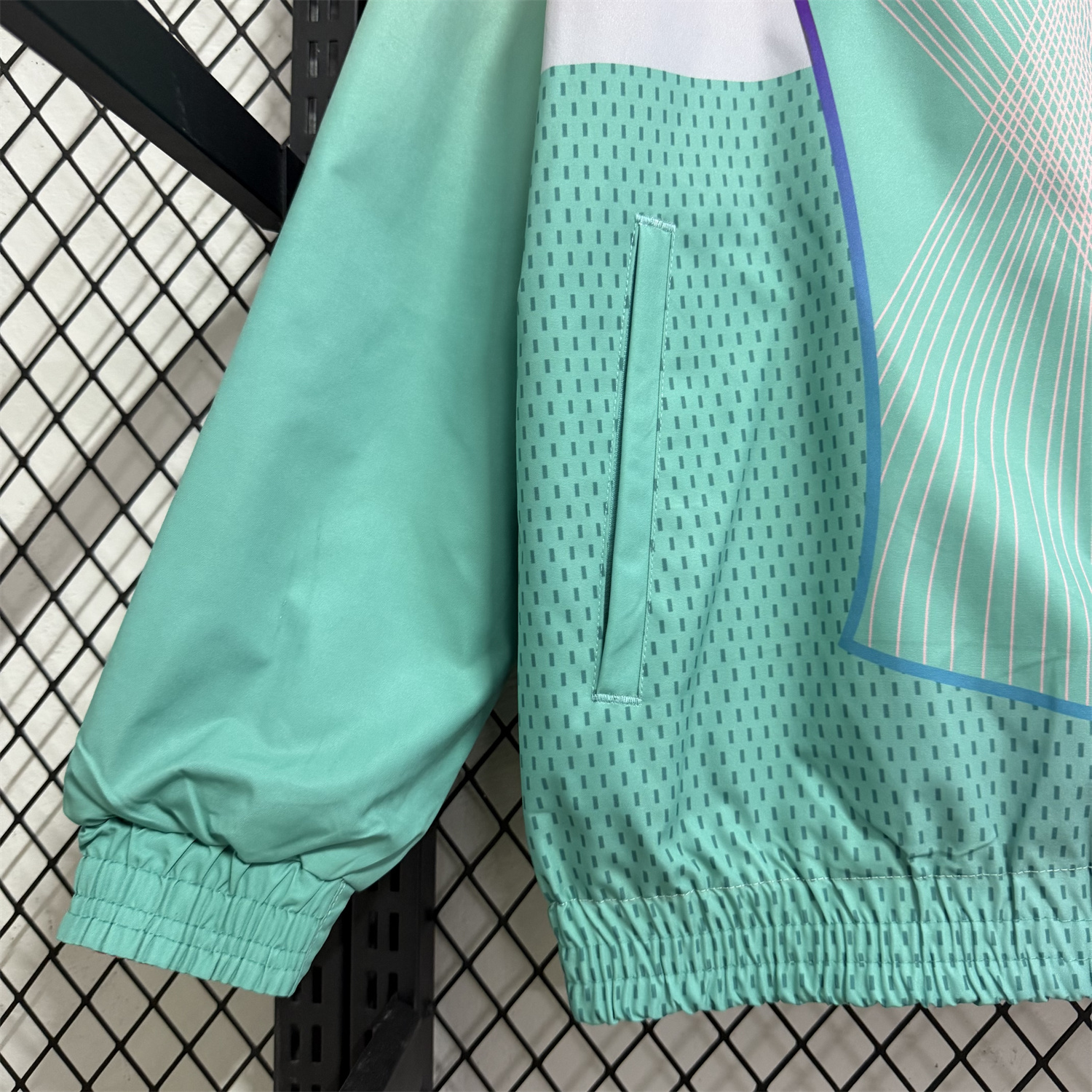 AlphaJersey-Barcelona 25-26 Double Sided Reversible Windbreaker - Green & Pink