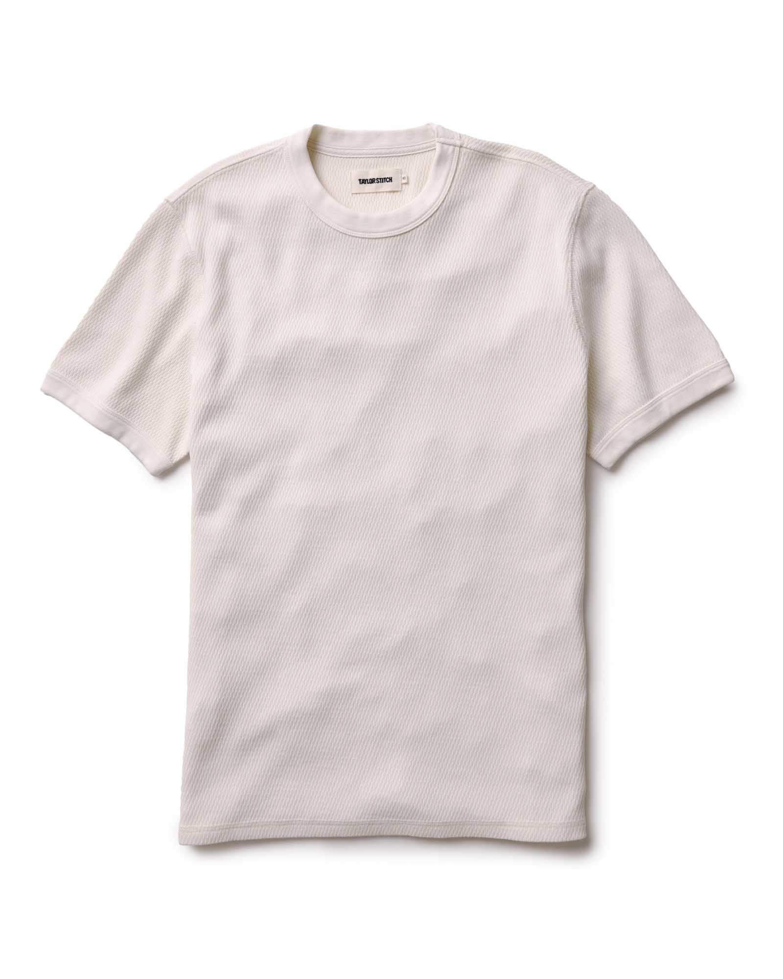 The Organic Cotton Short Sleeve Crew in Vintage White Waffle | Modern Menswear by yycbvcnbmmnbm