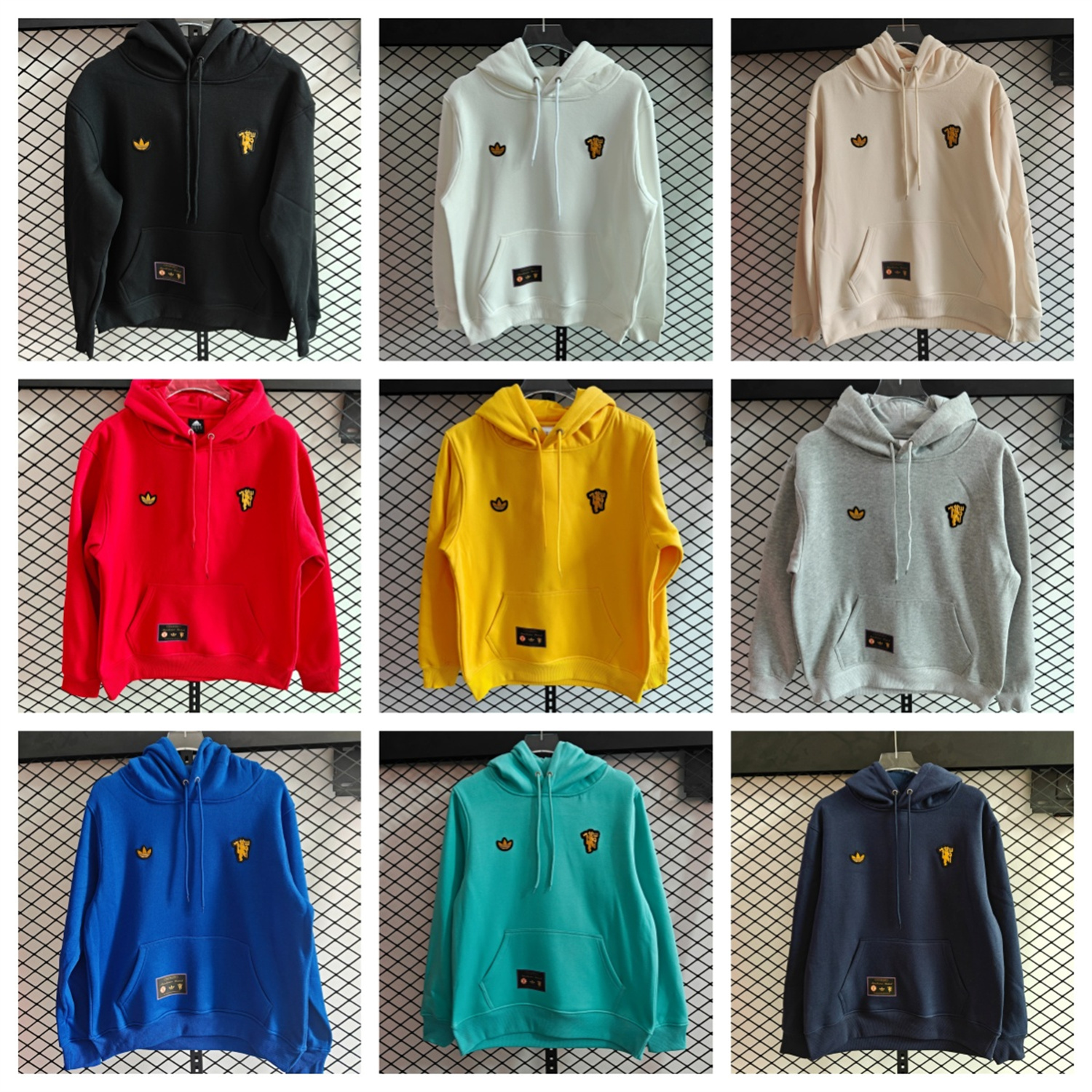 AlphaJersey-Manchester United 25-26 Originals Terrace Icon Unisex Pullover Hoodie with Yellow Logo