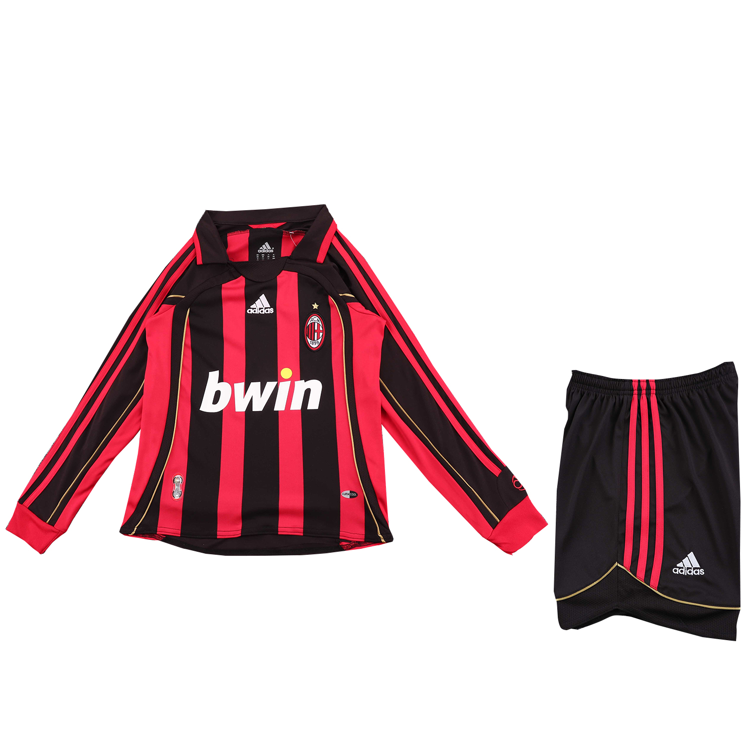 AlphaJersey-Retro AC Milan 2006-07 Home Long Sleeves Kids Kit