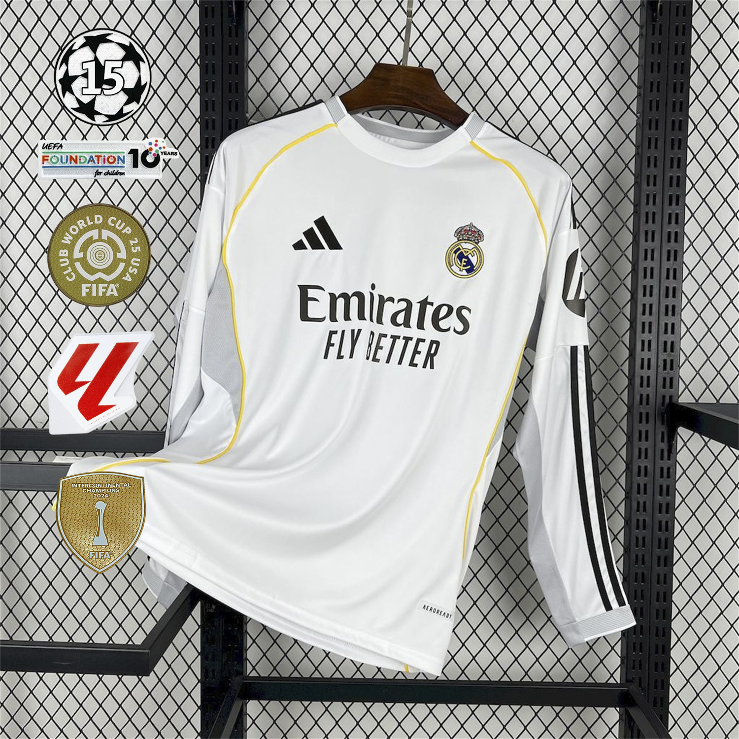AlphaJersey-Real Madrid 25-26 Home Long Sleeves Jersey - Fans Version