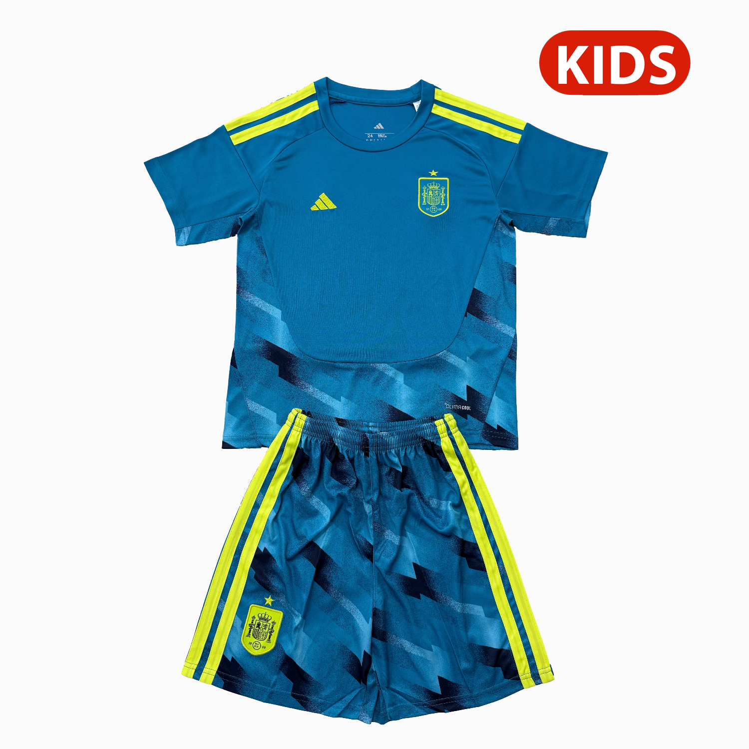 AlphaJersey-Spain 2026 Lake Blue Goalkeeper Kids Kit
