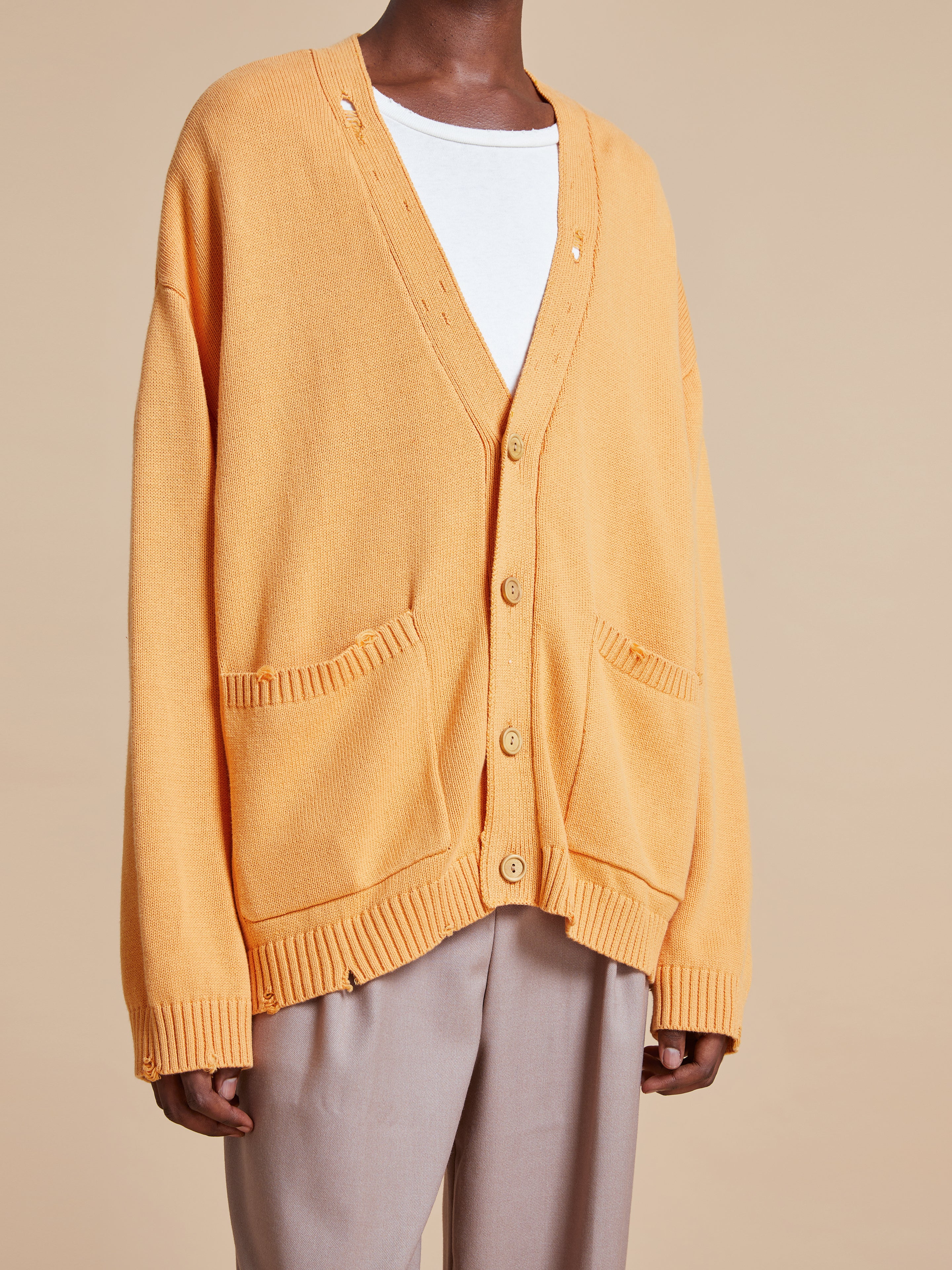 Cadmium Distressed Cardigan | Modern Menswear by yycbvcnbmmnbm