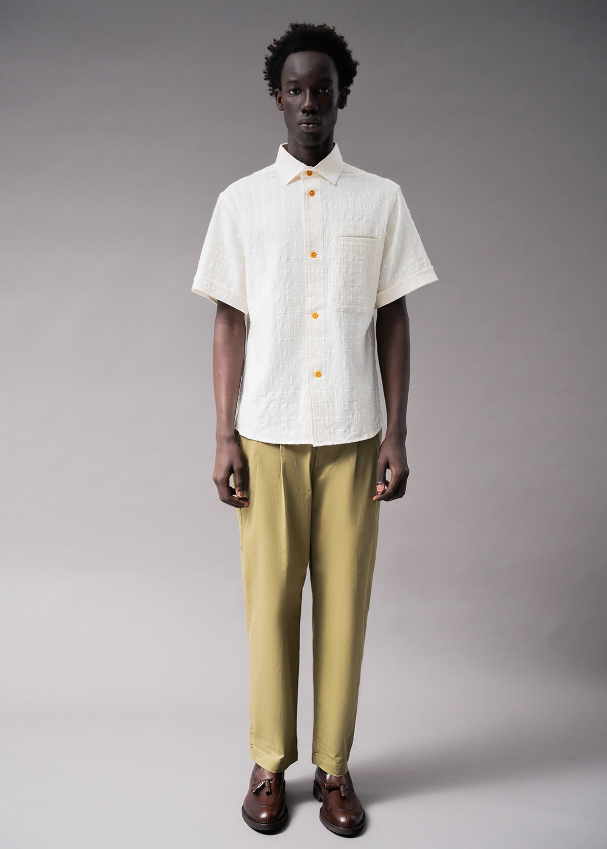 Embroidered Cream Plaid | Modern Menswear by yycbvcnbmmnbm