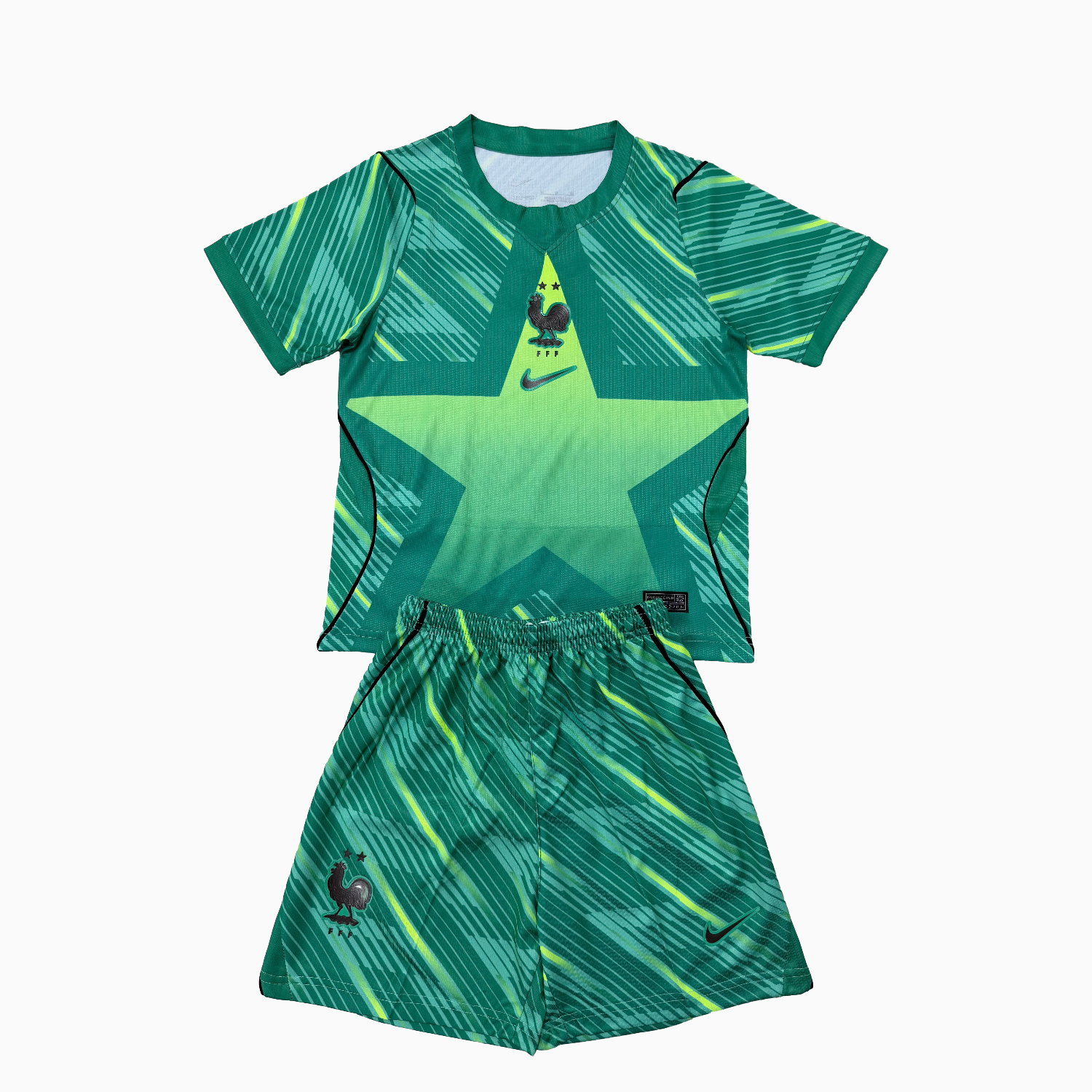 AlphaJersey-France 2026 Green Goalkeeper Men's Adult Jersey Set - Fans Version