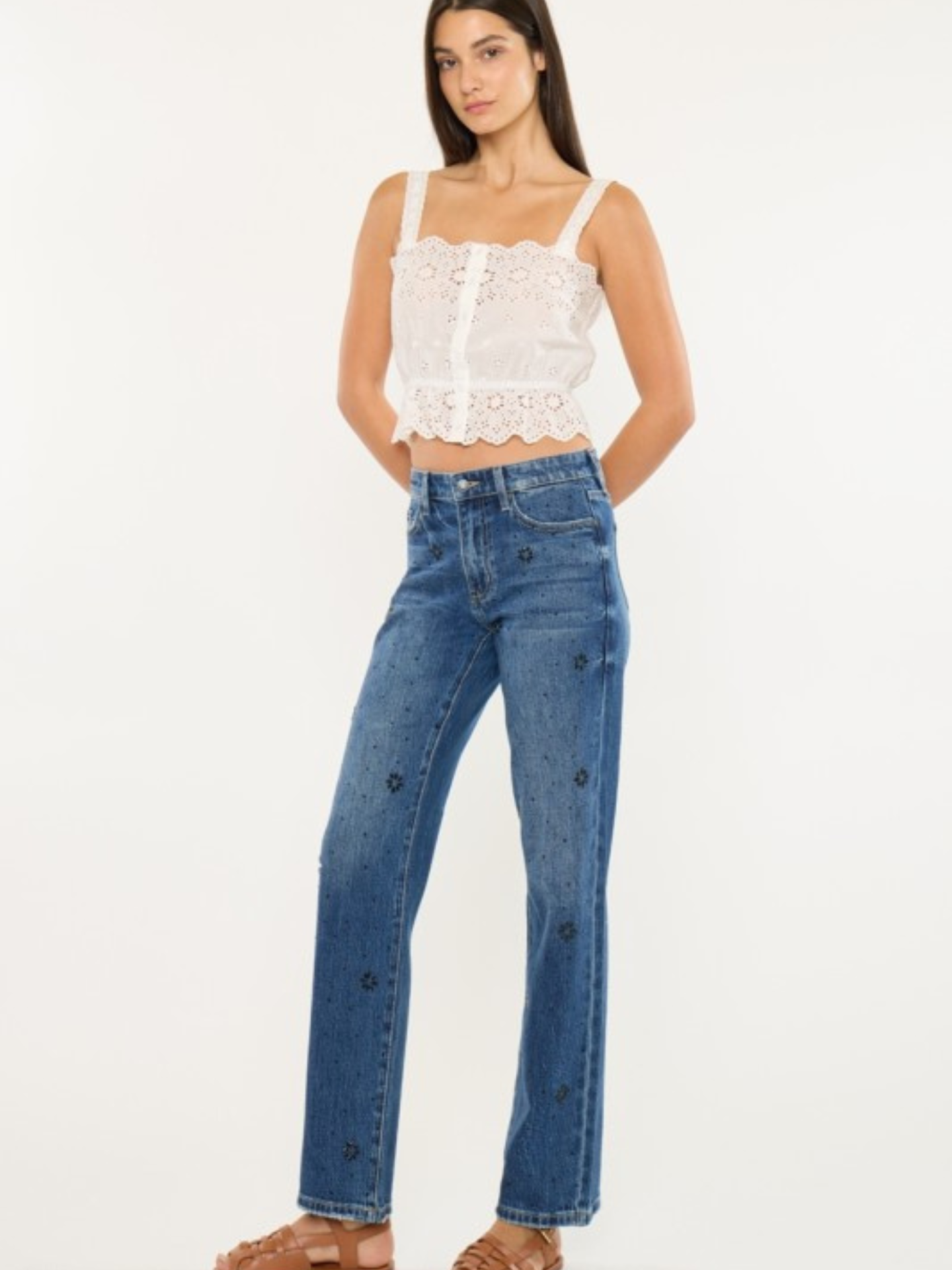 Embellished Straight Denim | Elegant Women's Fashion by coolavocek