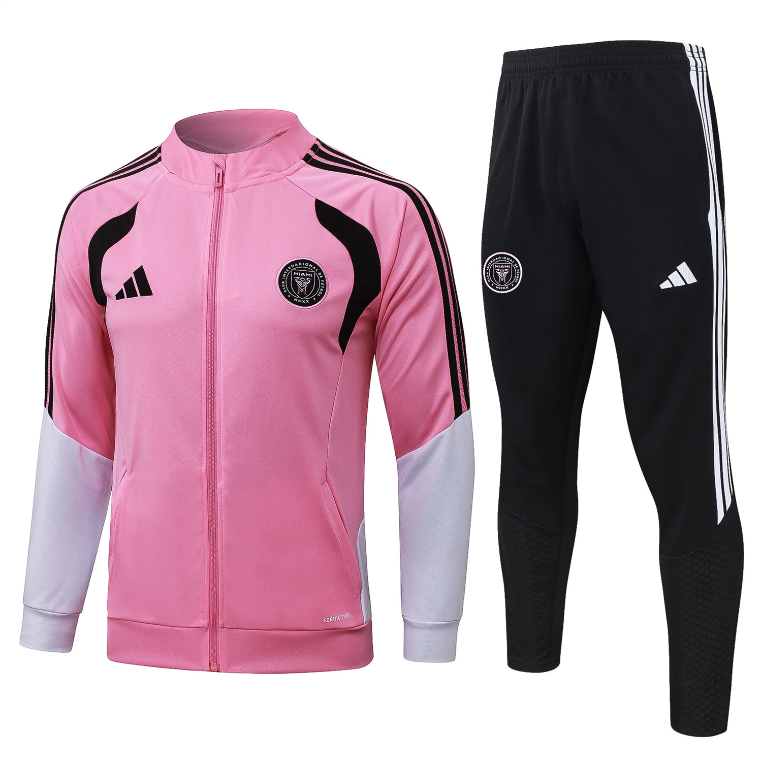 AJ-AlphaJersey-INT M.A.M 26-27 Jacket Training Tracksuit - Pink Top and Black Pants