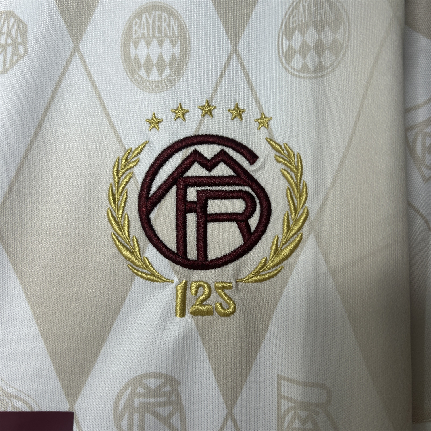 AlphaJersey-Bayern Munich 2025 125th Anniversary Diamond Pattern Special Edition Jersey - Fans Version