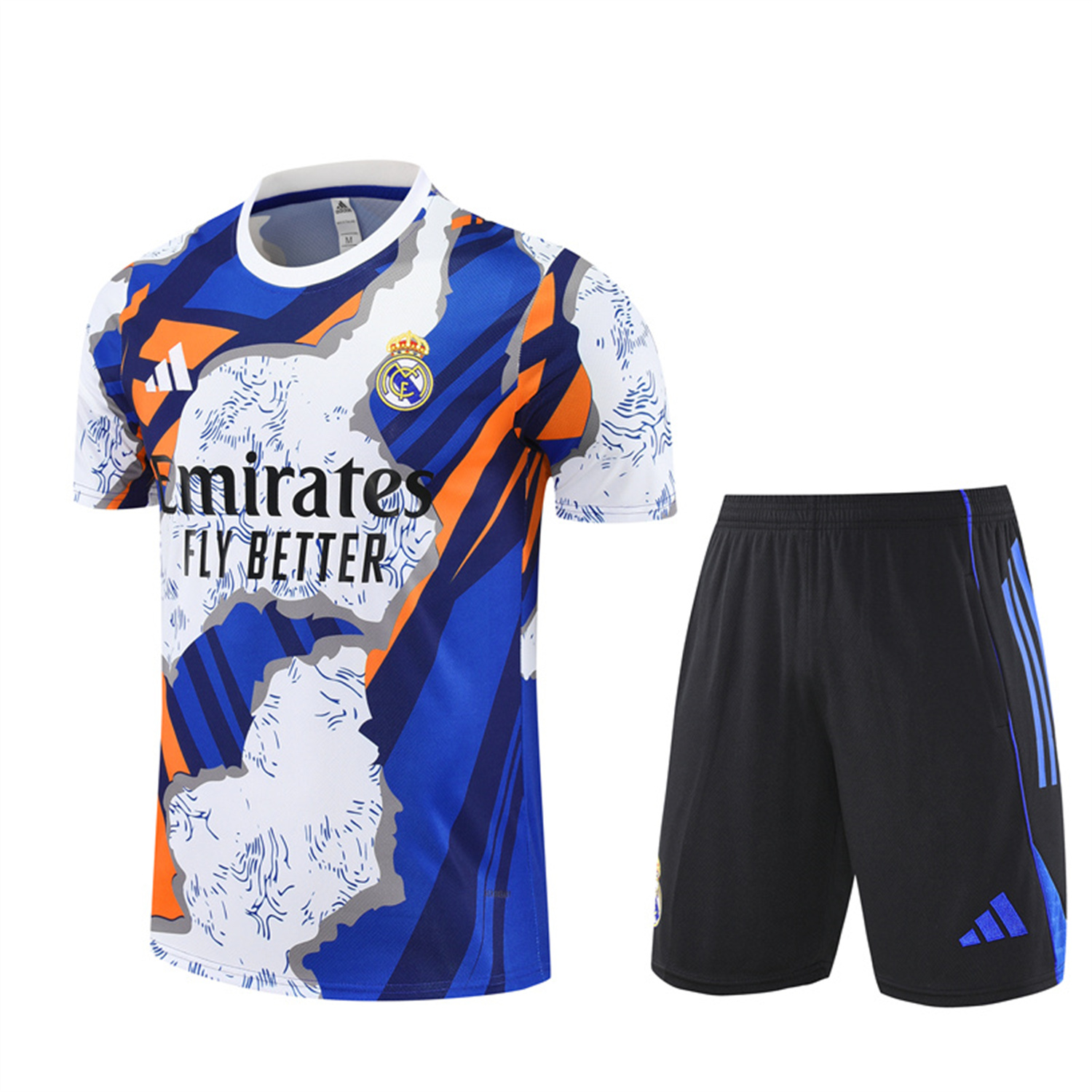 AlphaJersey-Real Madrid 25-26 Short-Sleeve Training Set - CamouflageTop & Black Shorts