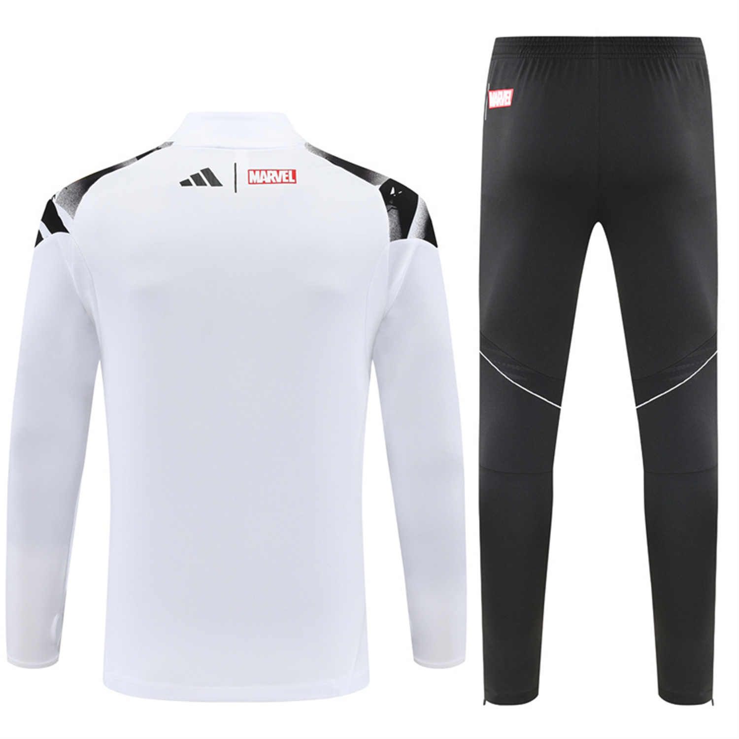 AlphaJersey-Real Madrid 25-26 Long Sleeve Training Set - White Top & Black Pants