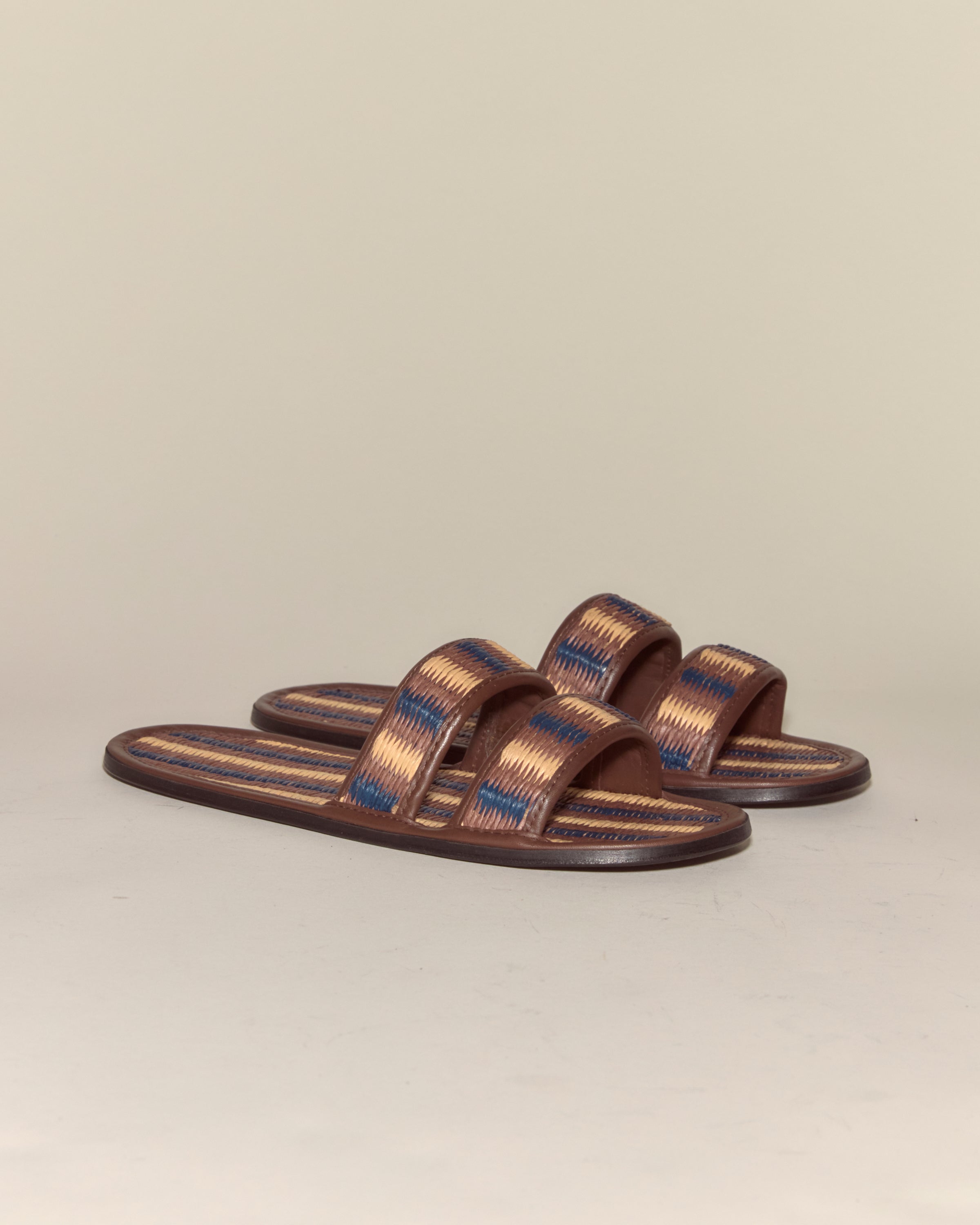 Duotone Summer Slides - Brown/Blue | Modern Menswear by yycbvcnbmmnbm