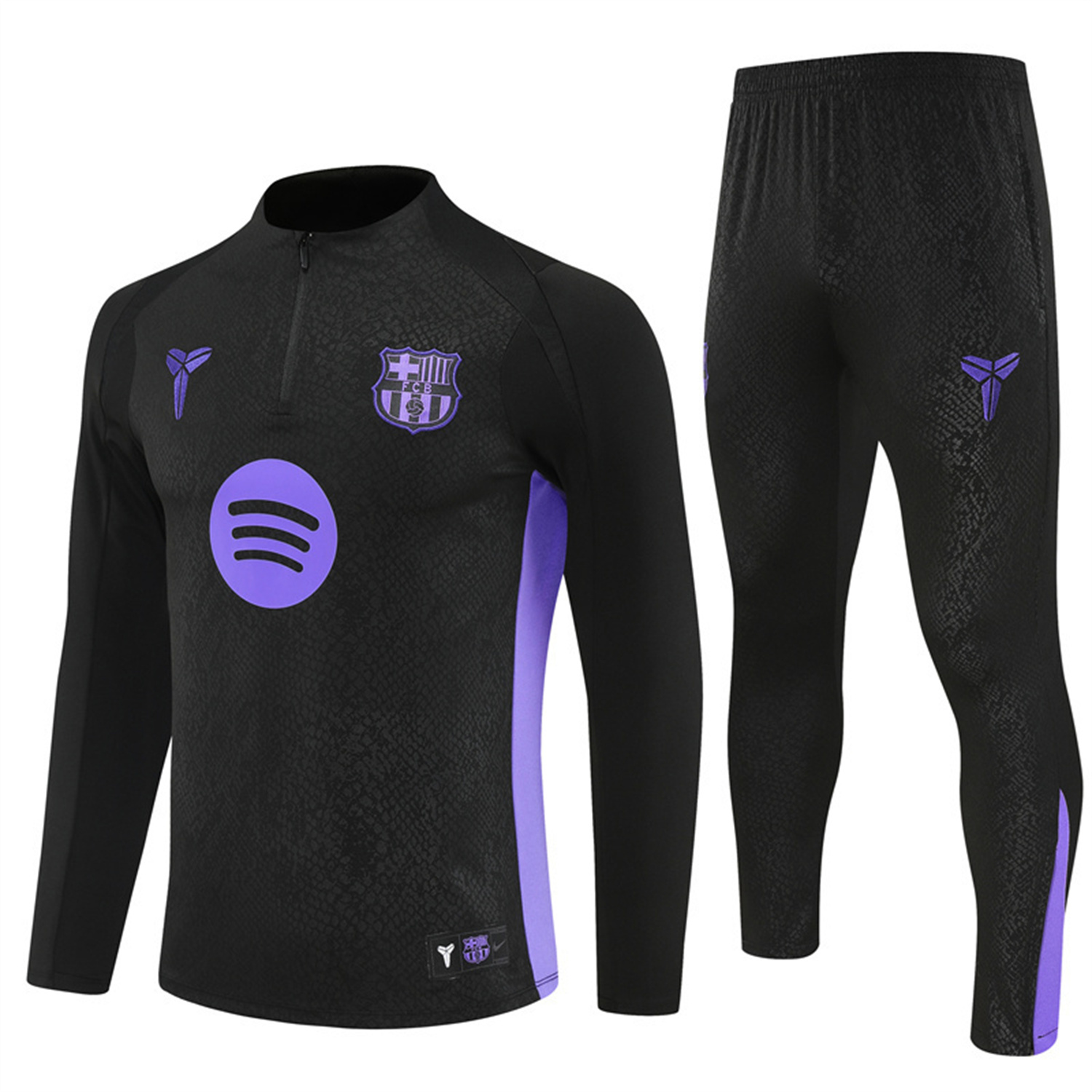 AlphaJersey-Barcelona 25-26 X KB Long Sleeve Training Set - Black Top & Black Pants