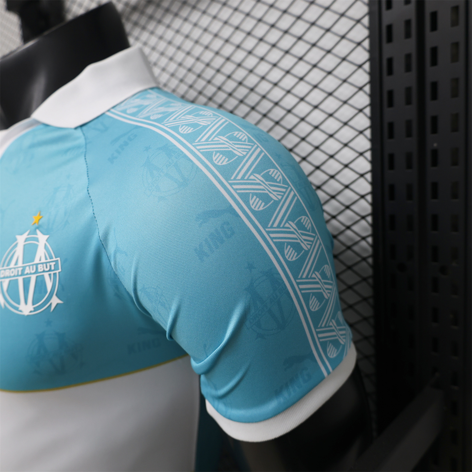 AlphaJersey-Marseille 25-26 Retro Style Blue Jersey -Player Version