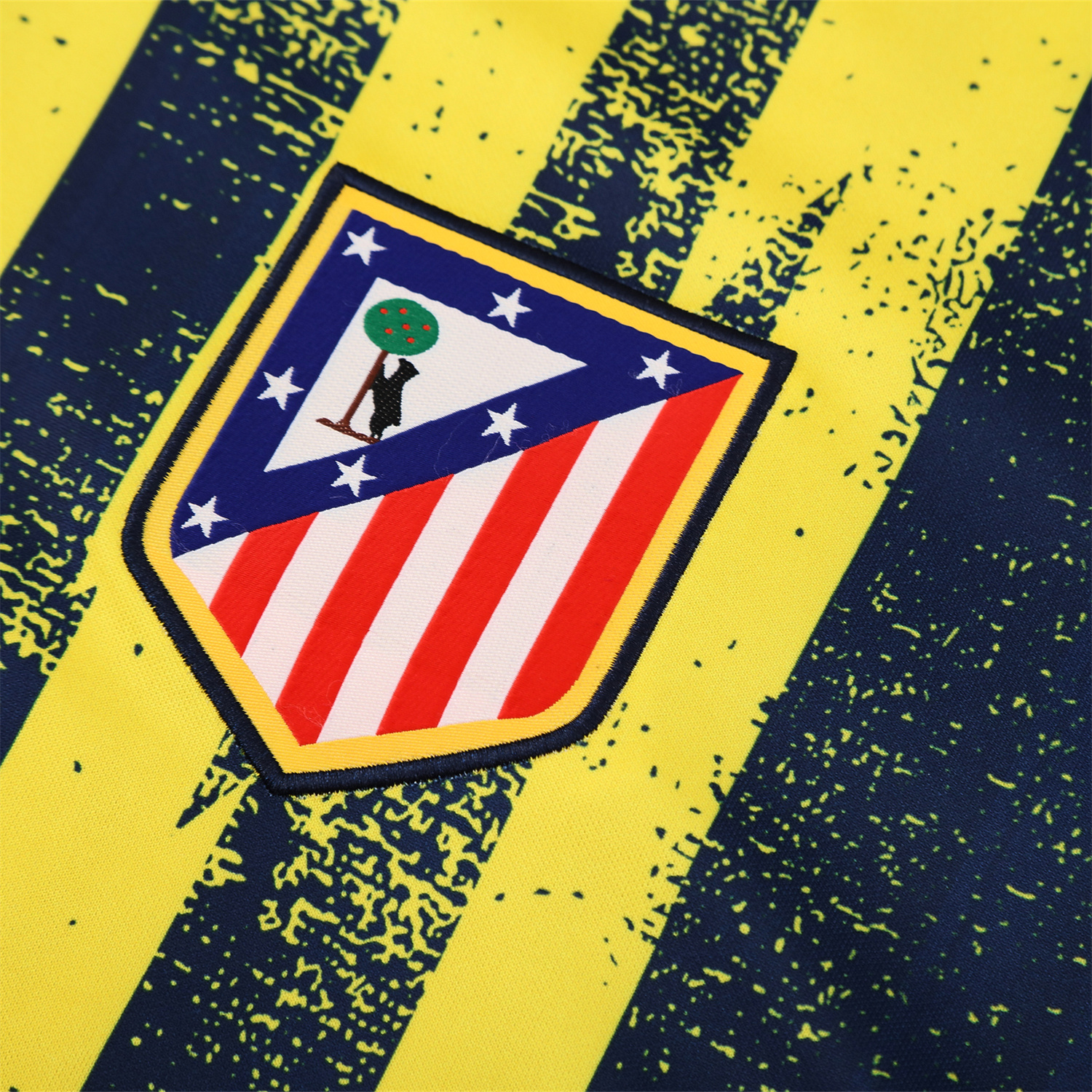 AlphaJersey-Atletico Madrid Short-Sleeve Training Set - Blue Yellow Top & Blue Shorts