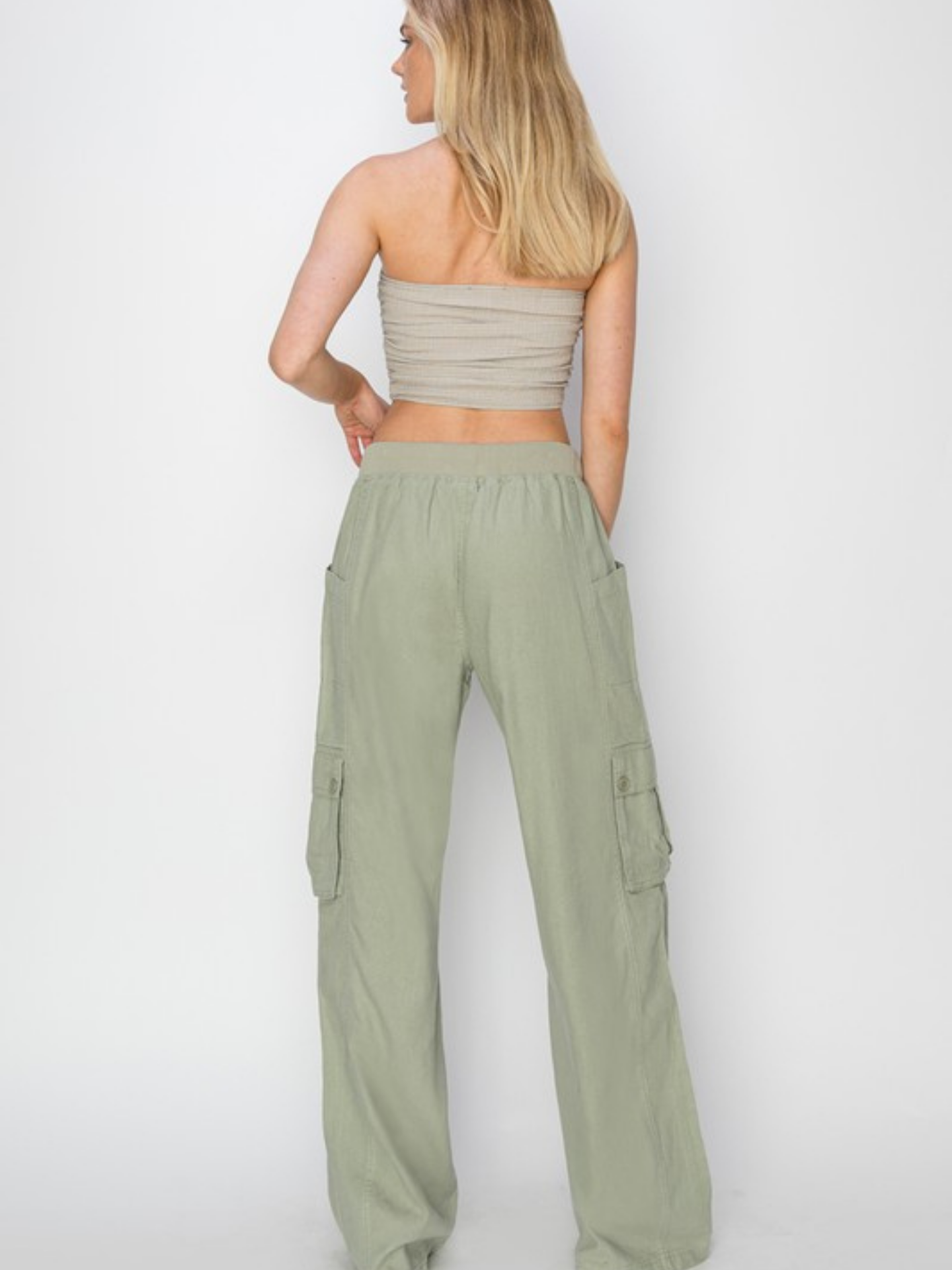 Green Linen Cargos | Elegant Women's Fashion by coolavocek