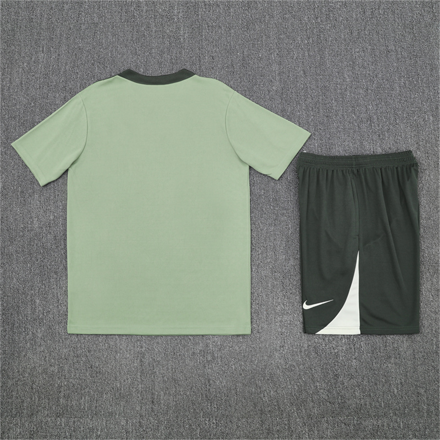 AlphaJersey-C.H.E.L.S.E.A 25-26 Kids Short-Sleeve Training Set - Light Green Top & Army Green Shorts