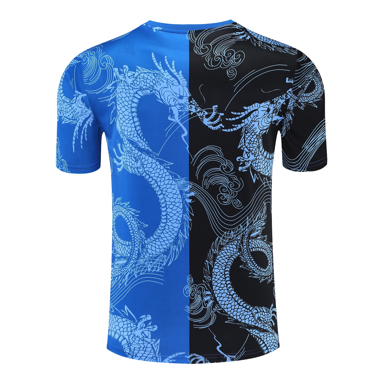 AlphaJersey-Real Madrid 25-26 Short-Sleeve Training Set - Blue Black Dragon Top & Black-White Shorts