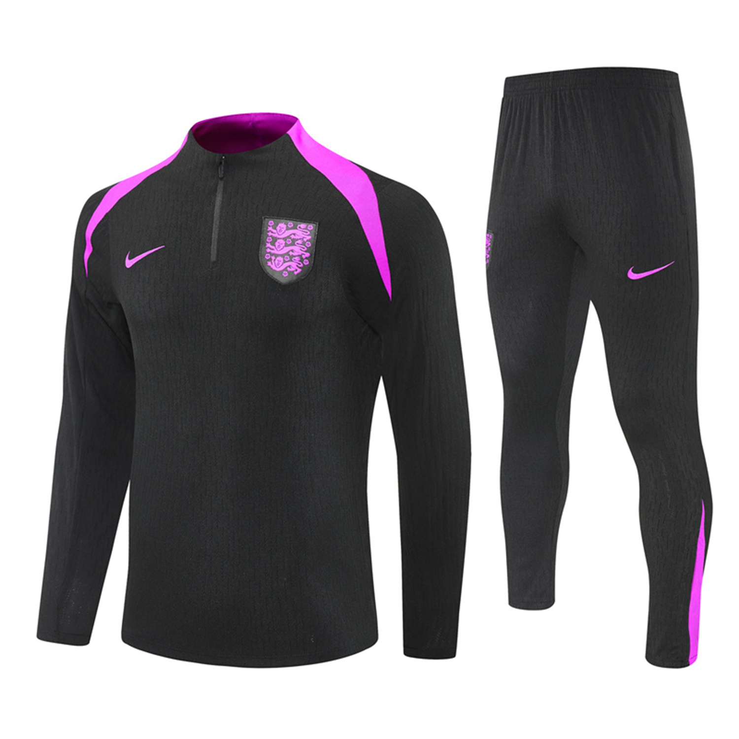 AlphaJersey-England 25-26 Long Sleeve Training Set - Player Version - Black Top and Pants