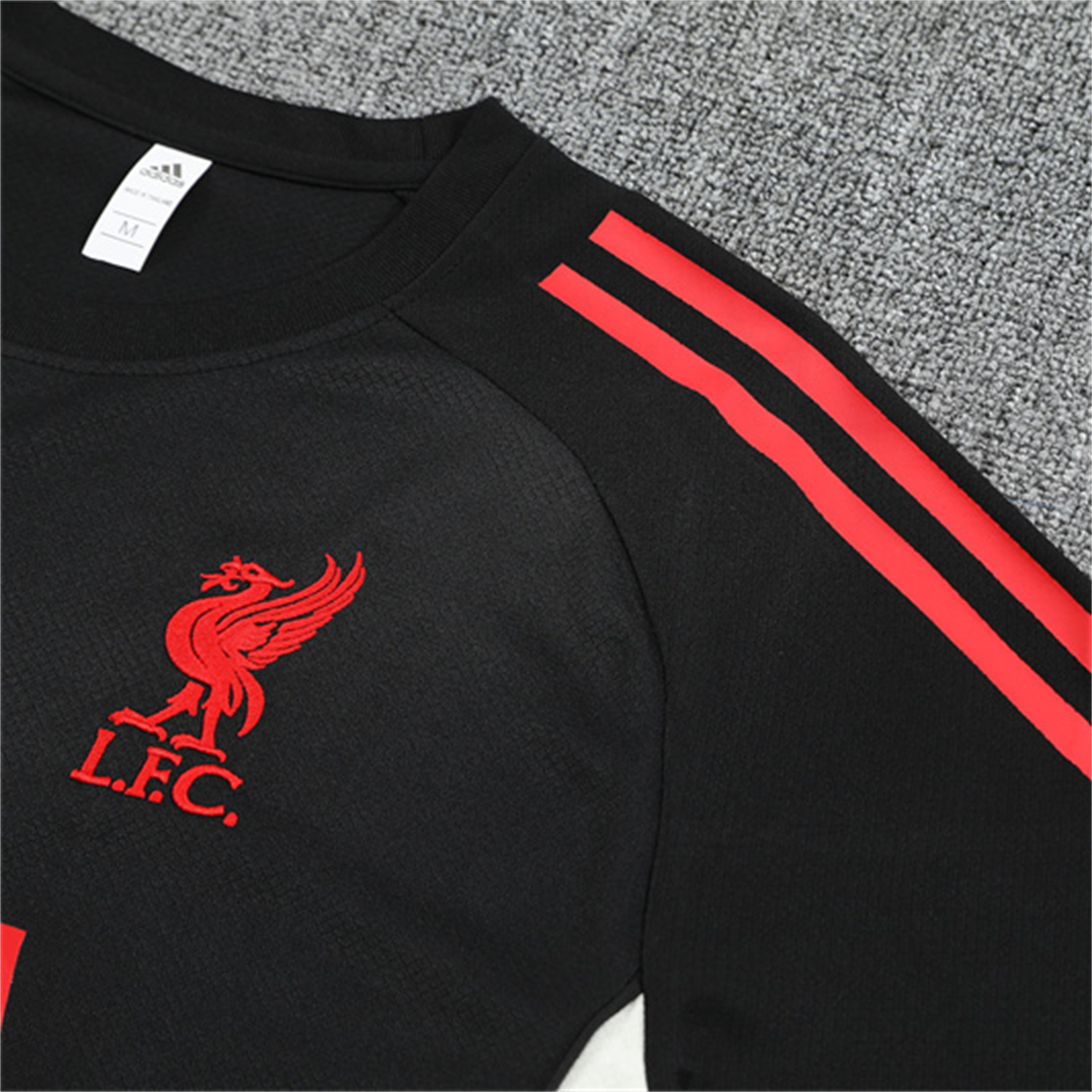 AlphaJersey-Liver.pool 25-26 Kids Short-Sleeve Training Set - Black Top & Black Shorts
