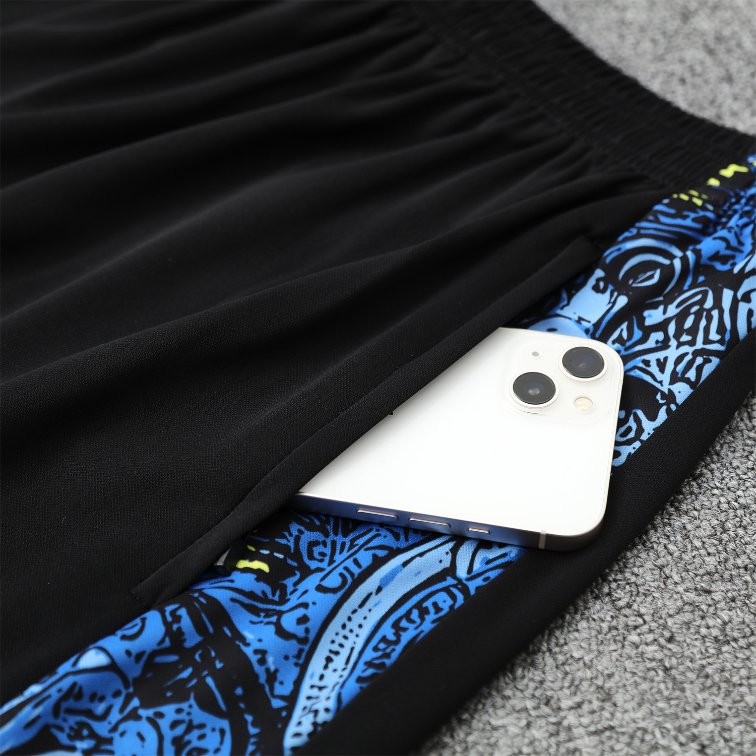 AlphaJersey-Brazil 25-26 Blue Jesus Statue Short-Sleeve Training Set - Blue Top & Black Shorts