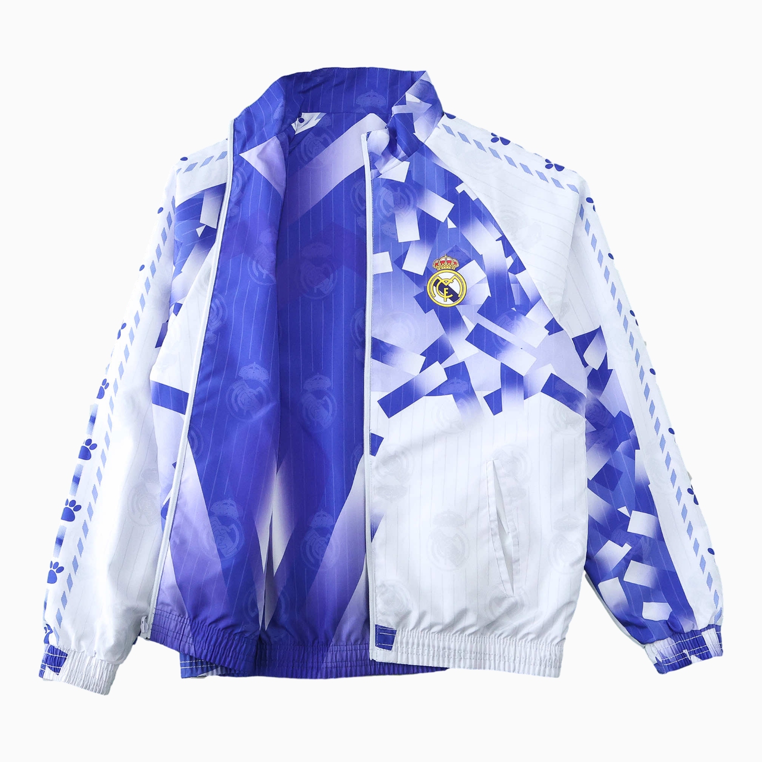AlphaJersey-Retro Real Madrid 1996-97 Double Sided Reversible Windbreaker - Blue & Green
