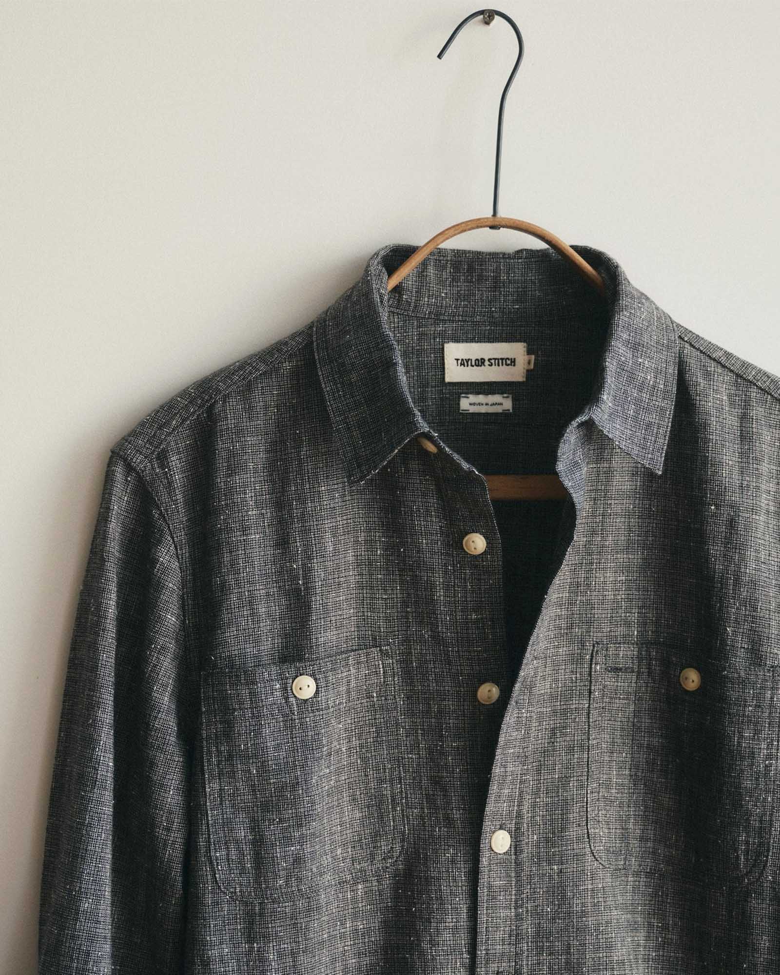 The Foundry Shirt in Japanese Shadow Nep | Modern Menswear by yycbvcnbmmnbm