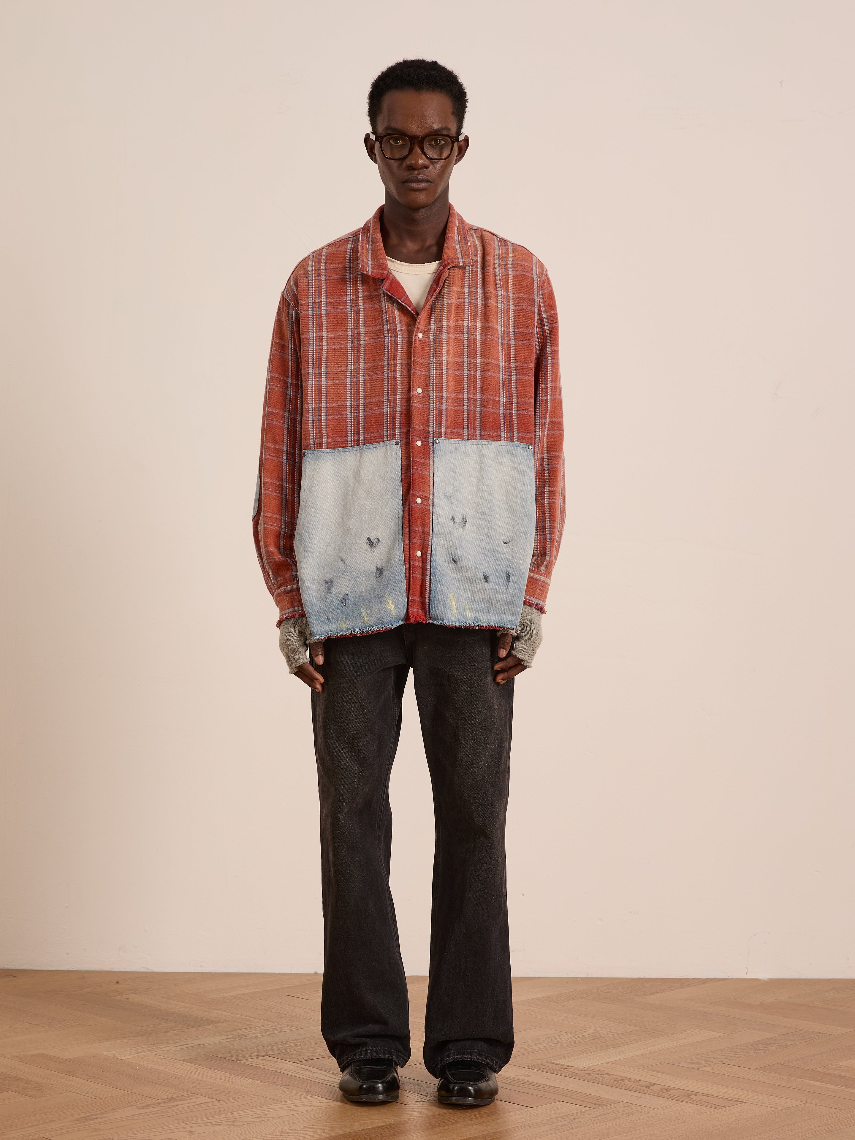 Plaid Denim Shirt | Modern Menswear by yycbvcnbmmnbm