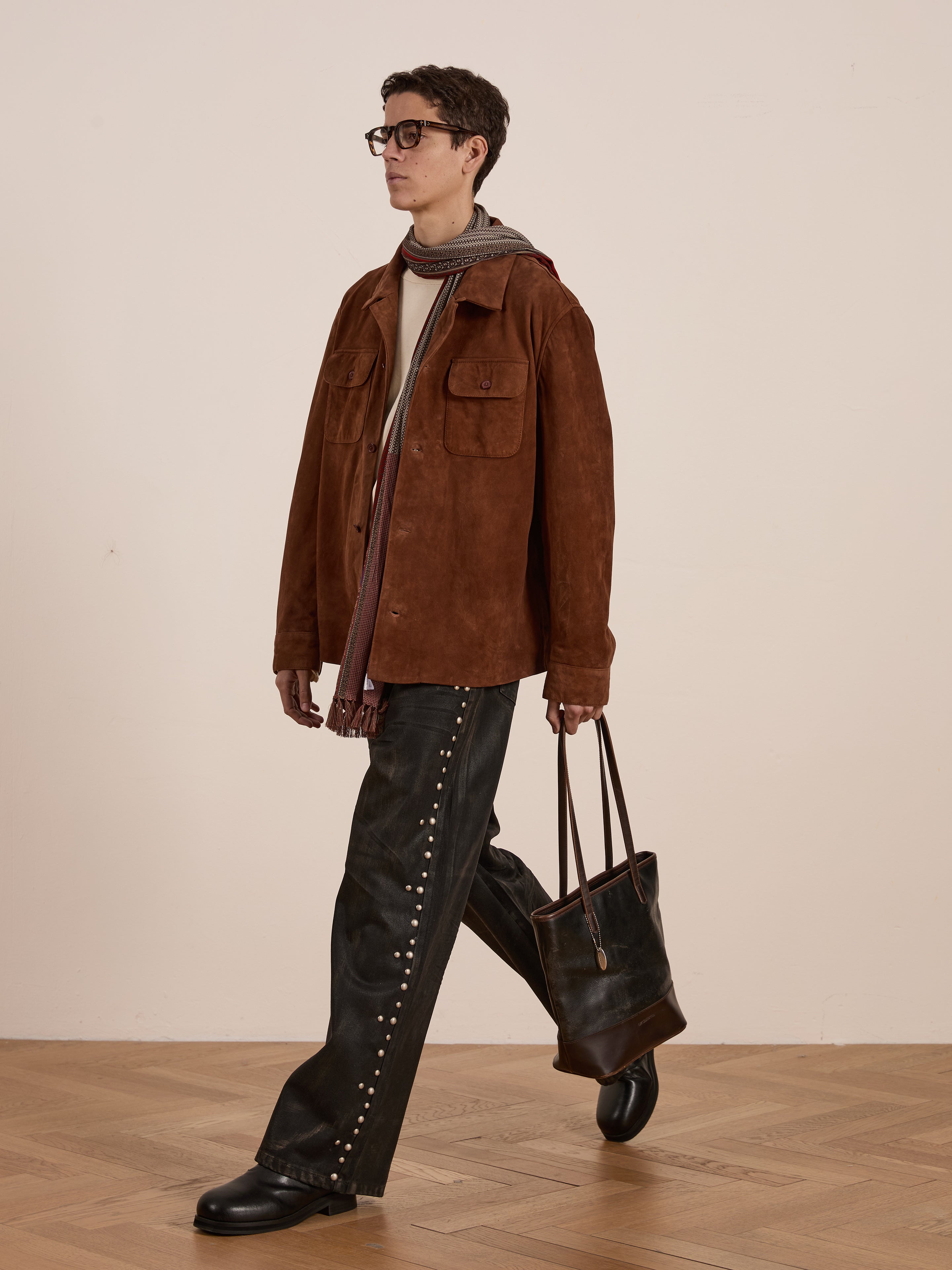 Suede Leather Camp Shirt | Modern Menswear by yycbvcnbmmnbm