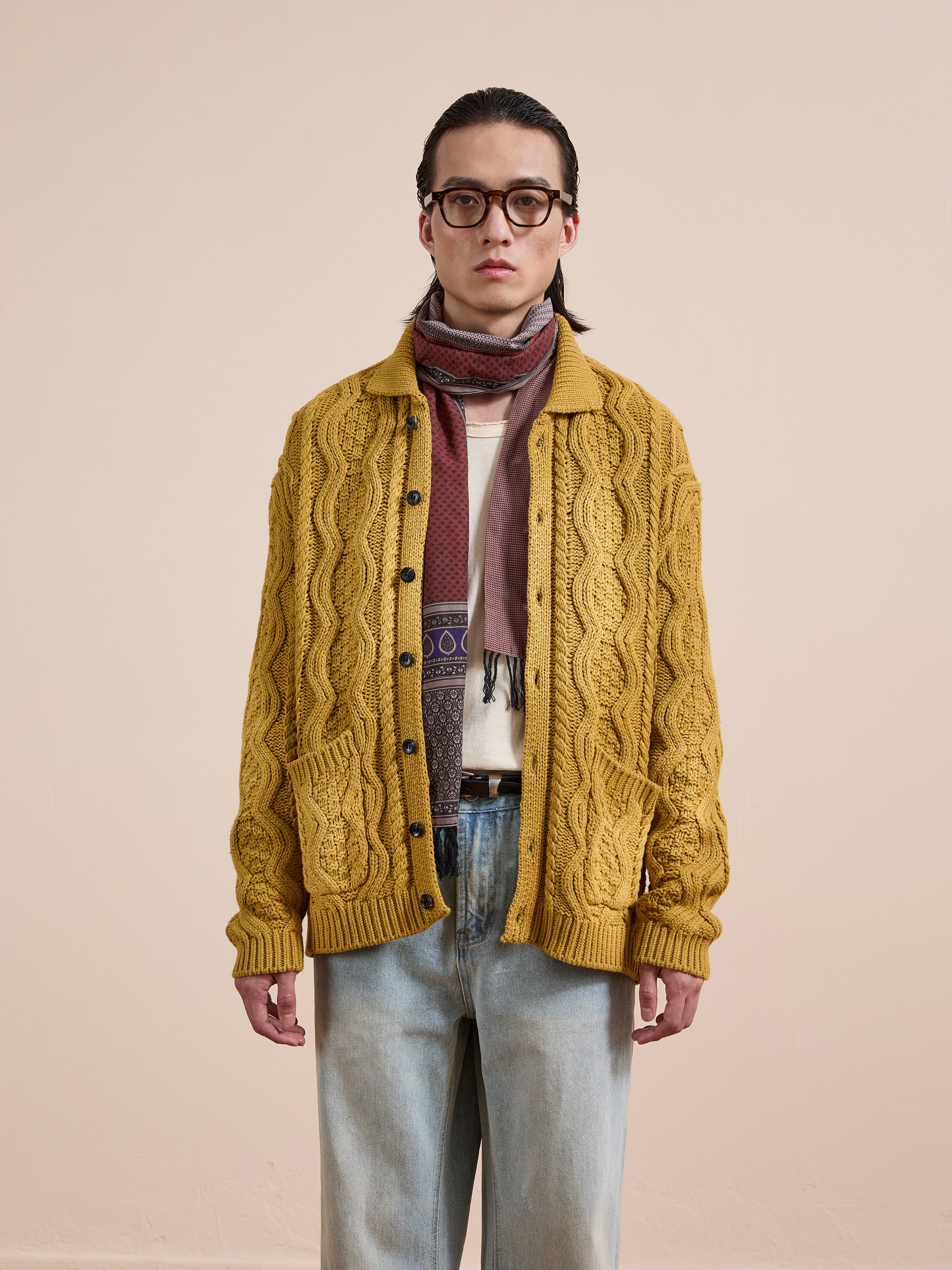 Cable Knit Buttoned Cardigan | Modern Menswear by yycbvcnbmmnbm