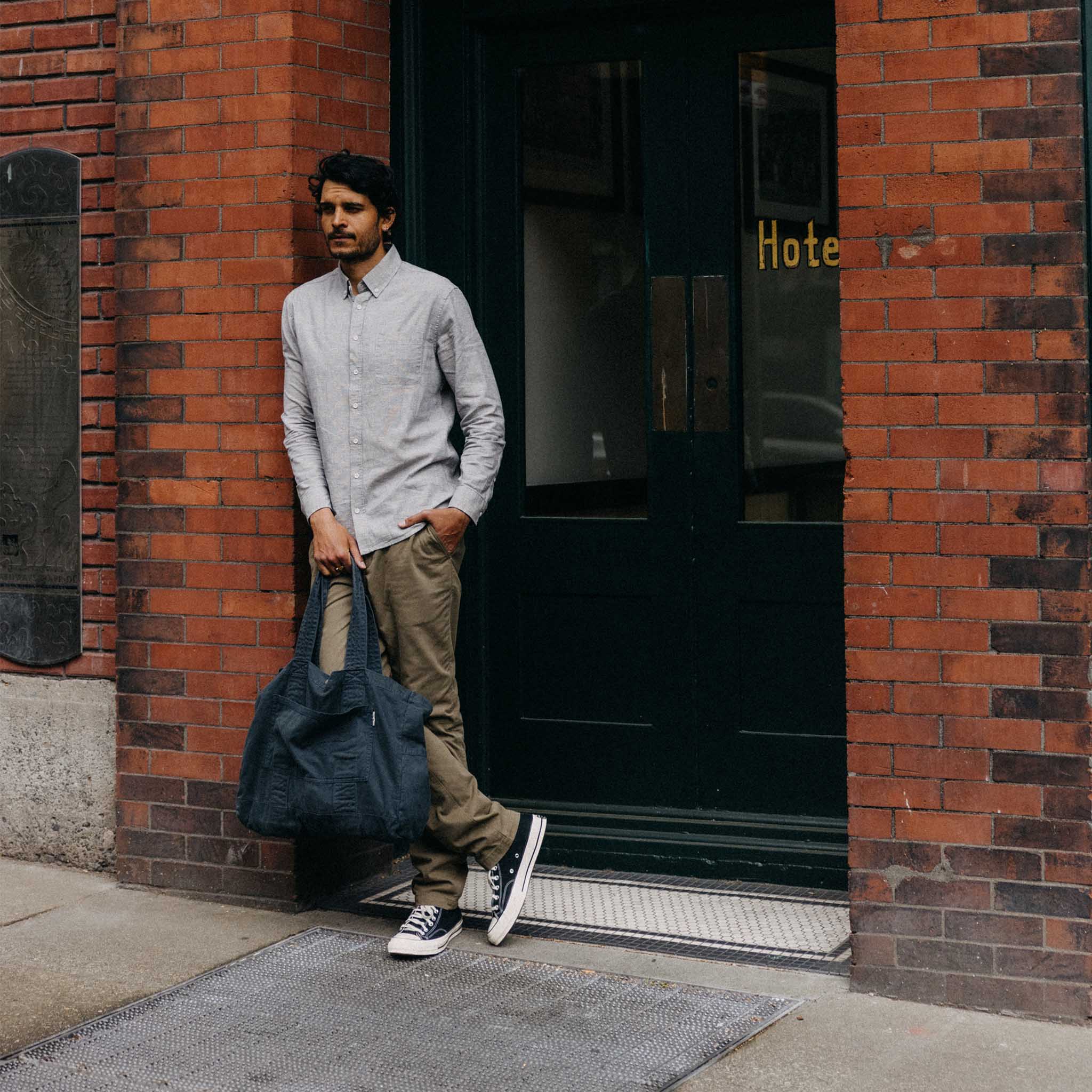 The Foundation Tote in Organic Navy | Modern Menswear by yycbvcnbmmnbm