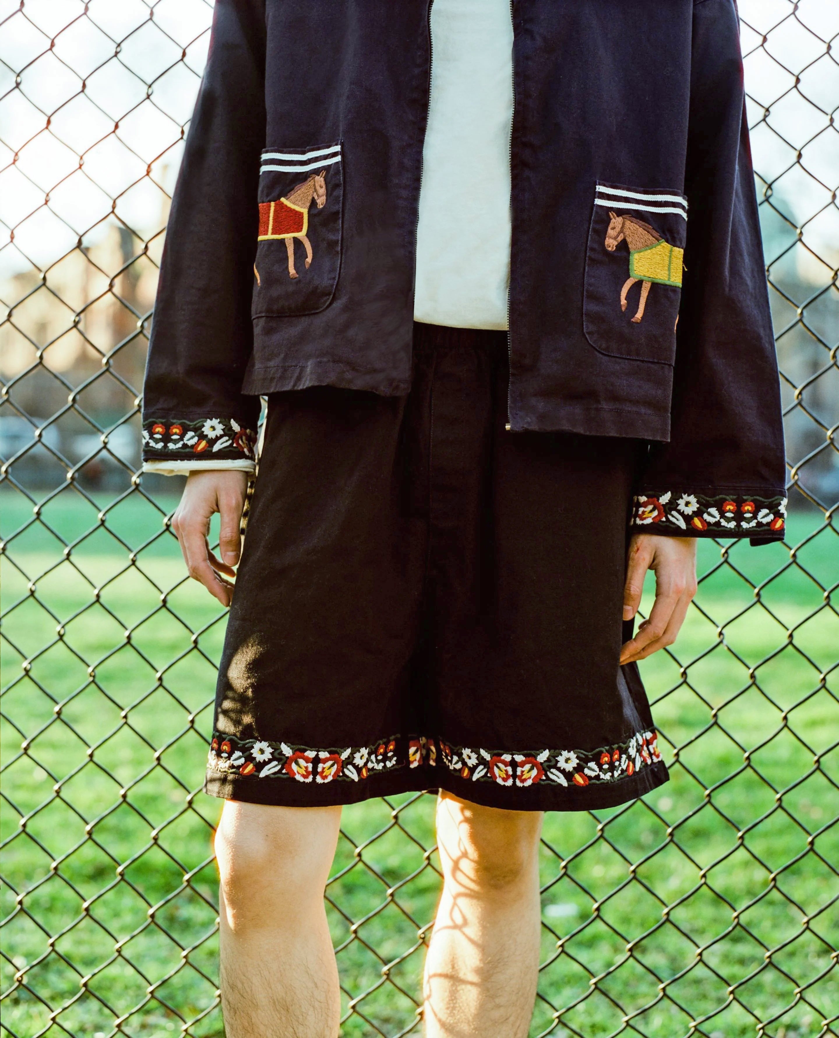 Horse Equine Twill Shorts | Modern Menswear by yycbvcnbmmnbm