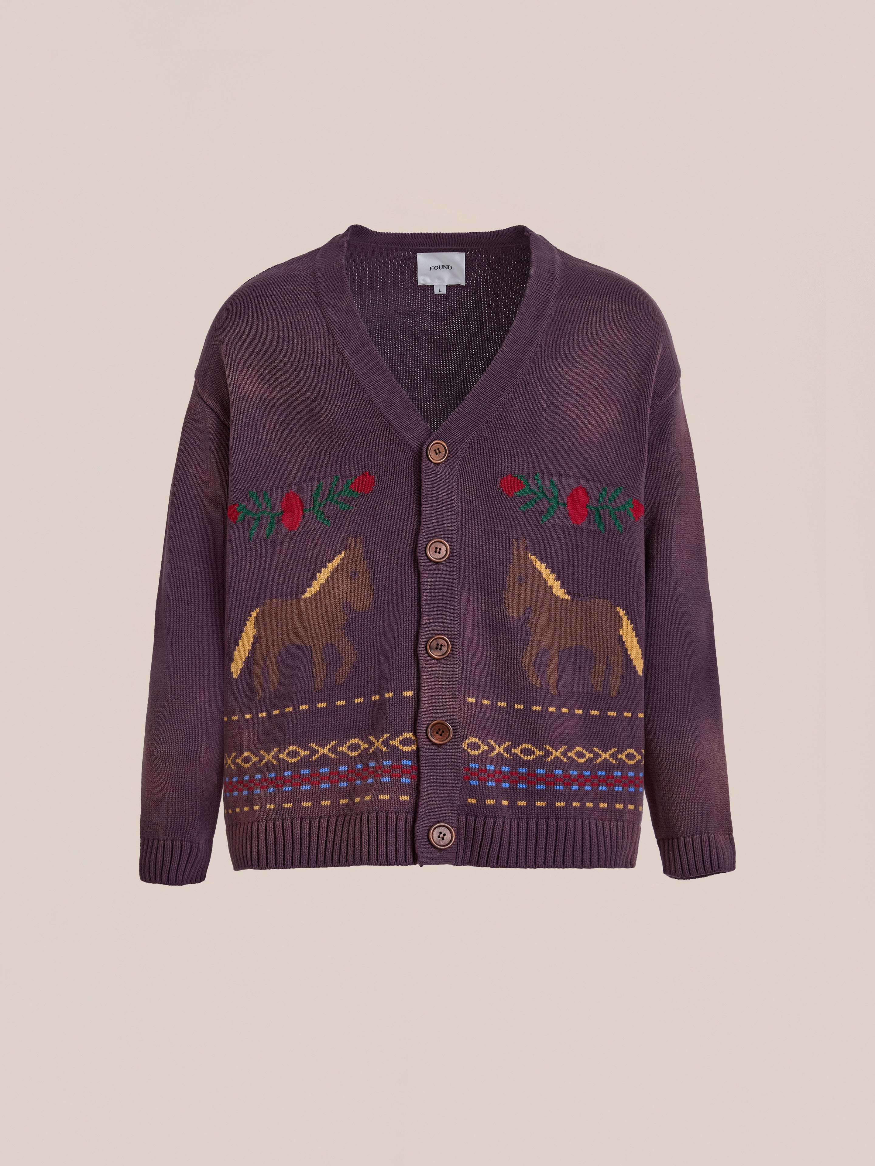 Horse Jacquard Cardigan | Modern Menswear by yycbvcnbmmnbm