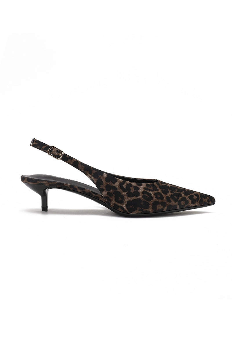 Leopard Slingback Kitten Heel | Elegant Women's Fashion by coolavocek