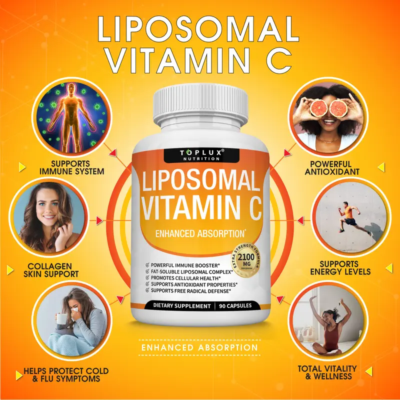 Liposomal Vitamin C Supplement 2100mg High Absorption