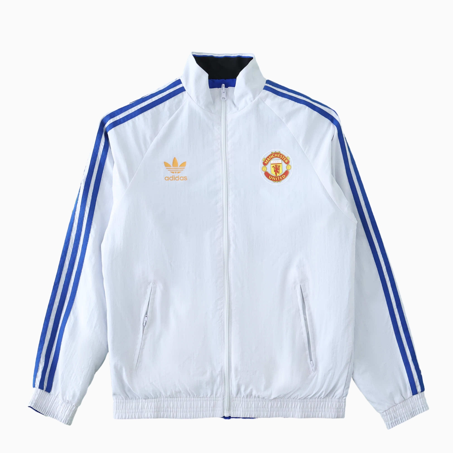 AlphaJersey-Retro Manchester United 1996 Double Sided Reversible Windbreaker - Blue & Green