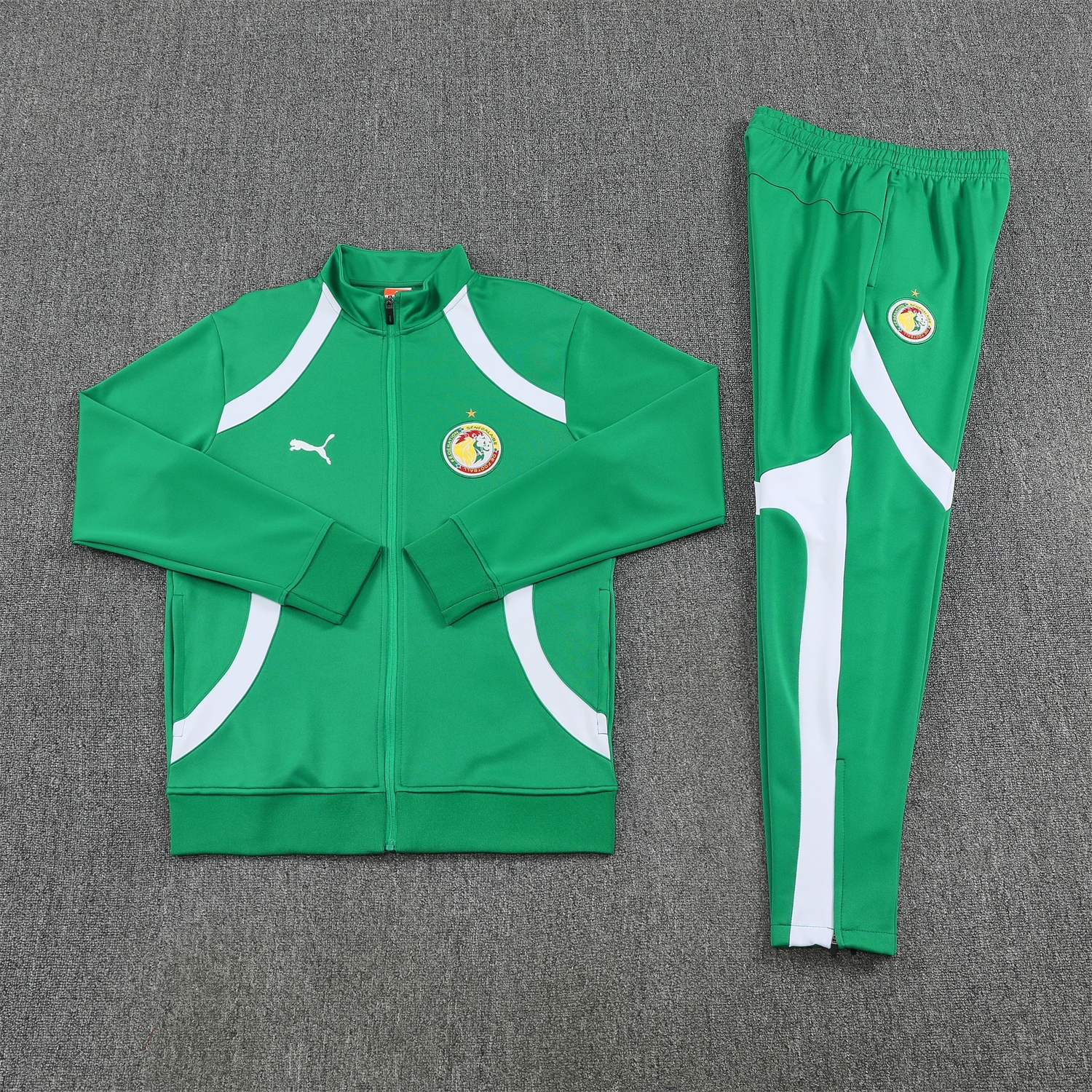 AlphaJersey-Senegal 2026 Jacket Training Tracksuit - Green Jackets & Green Pants